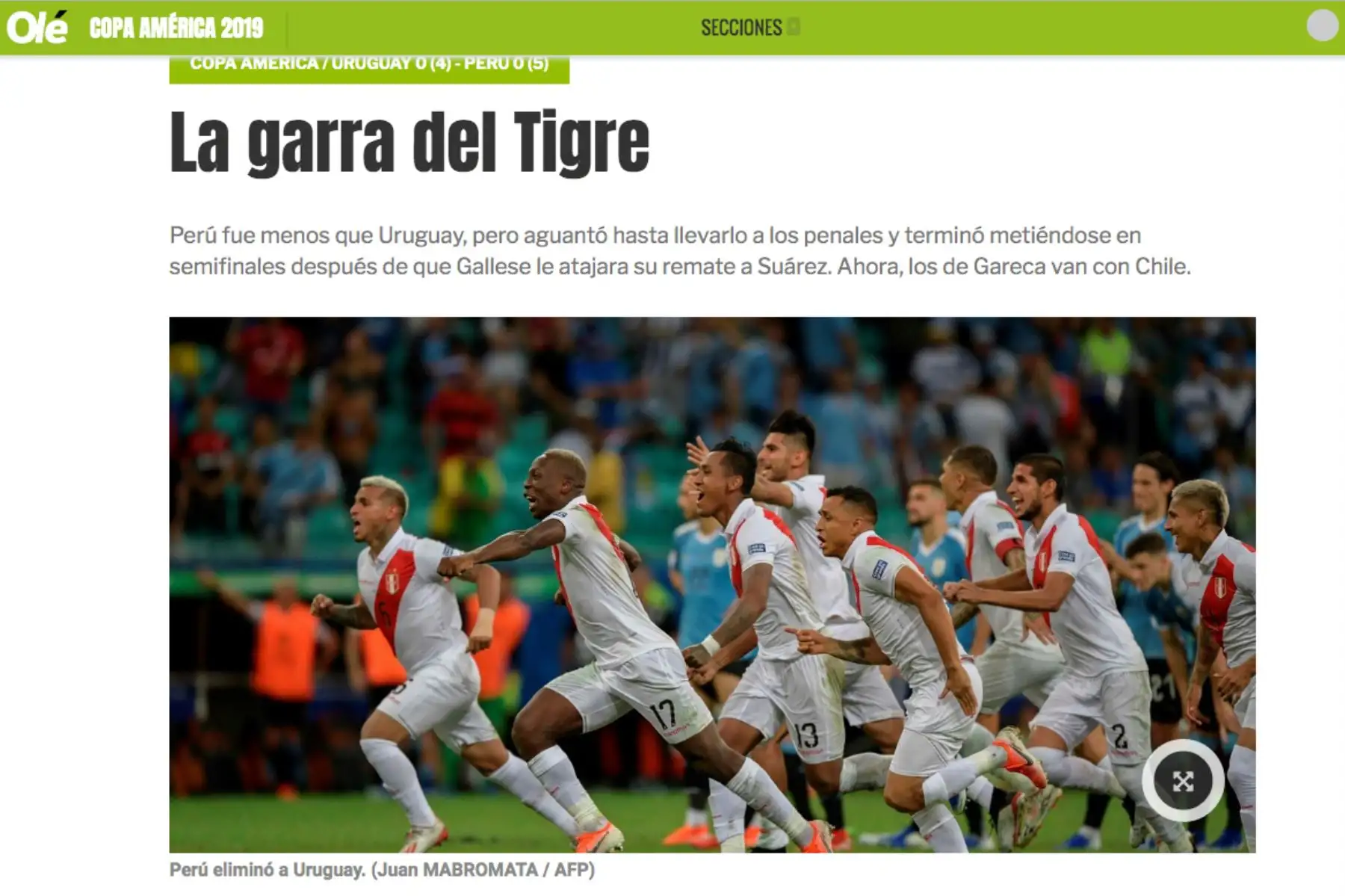 Así informó la prensa internacional, el triunfo de la  selección peruana ante Uruguay.
Foto: Difusión