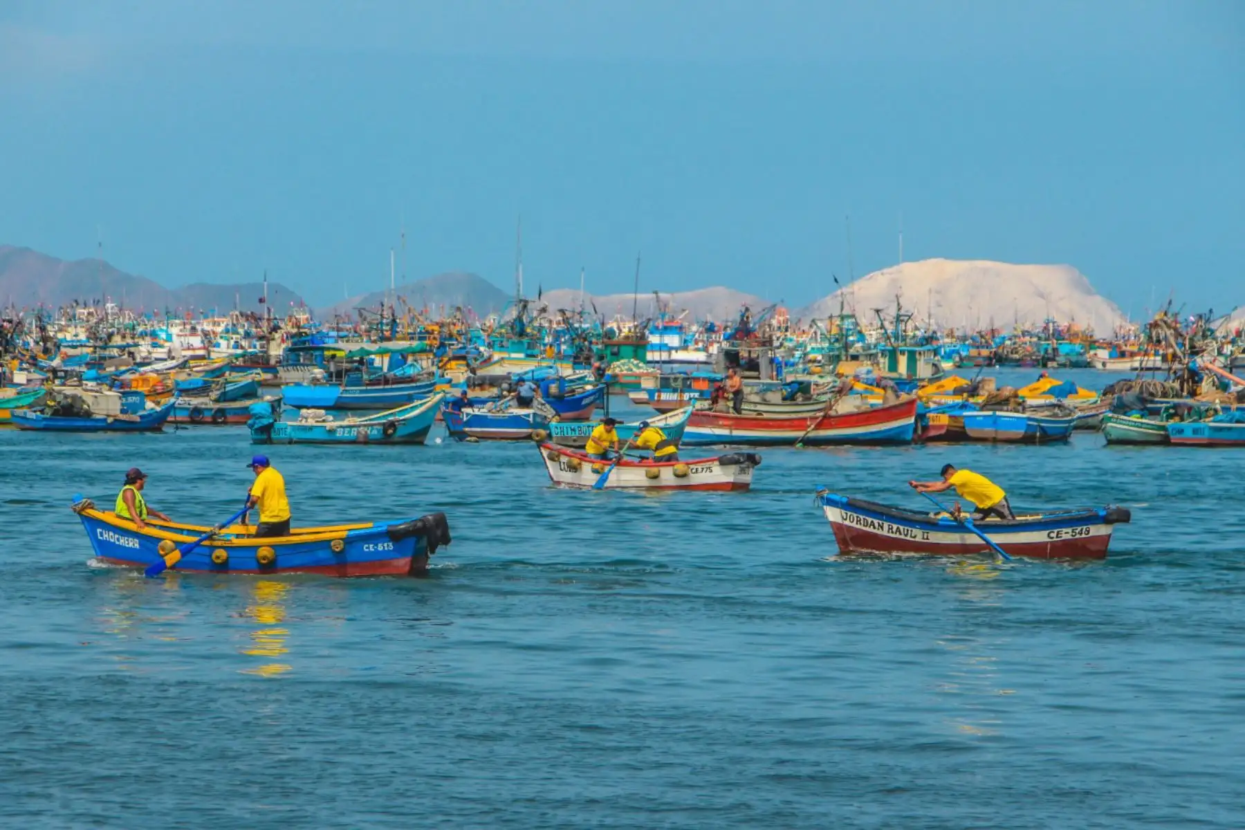 La playa La Caleta de Chimbote fue escenario de carrera de botes, con la cual concluyeron las actividades por la fiesta patronal de San Pedrito.