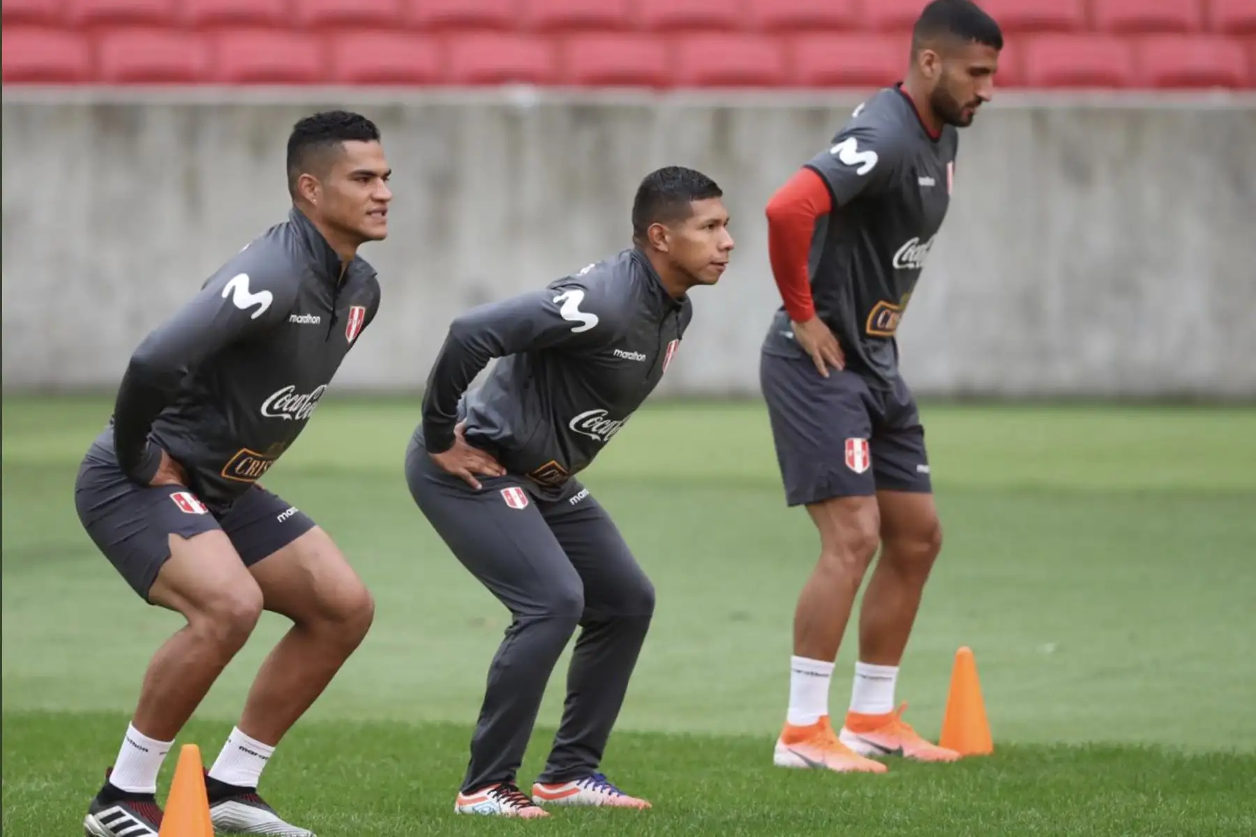 Selección Peruana entrena en el estadio Beira Rio de Porto Alegre con miras a su duelo ante Chile por las semifinales de la Copa America.Foto:ANDINA/SPF
.