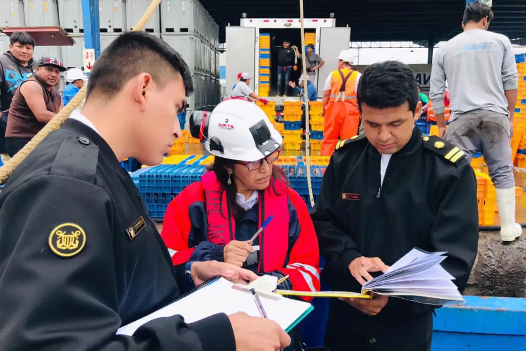 Sunafil y Dirección de Capitanías y Guardacostas verifican condiciones laborales, de seguridad y de salud de los trabajadores pesqueros. ANDINA/Difusión