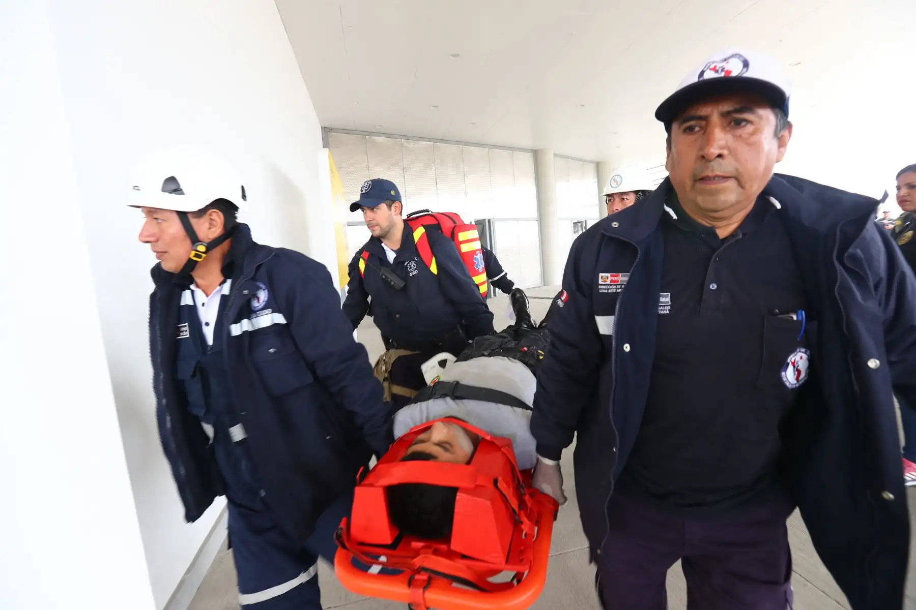 El Ministerio de Salud a través de la Dirección de Gestión del Riesgo de Desastre y Defensa Nacional en Salud realizaron  el simulacro de respuesta en salud con motivo de los Juegos Panamericanos Lima 2019.Foto.ANDINA/Norman Córdova