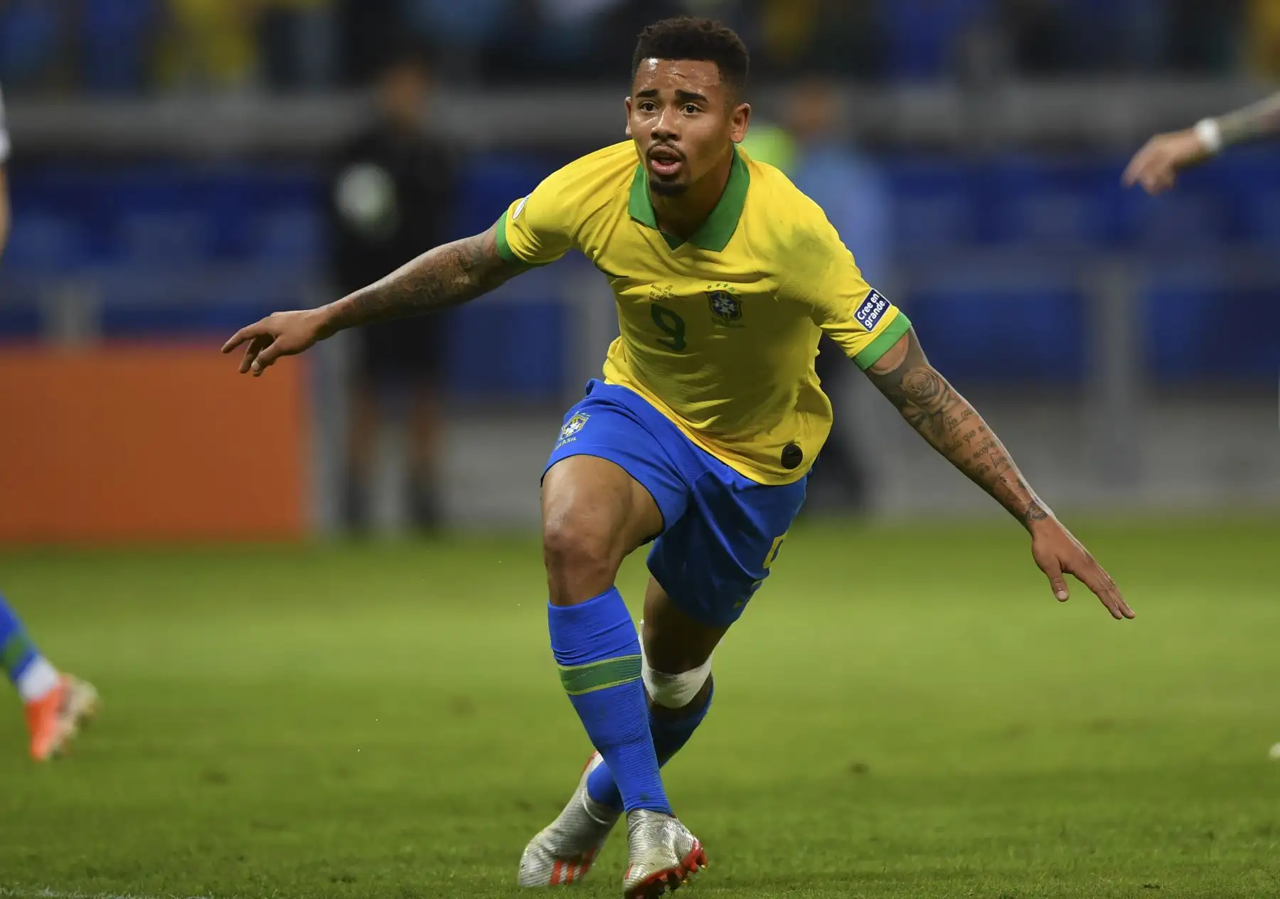 El brasileño Gabriel Jesus celebra después de anotar contra Argentina durante el partido de semifinal del torneo de fútbol de la Copa América en el estadio Mineirao en Belo Horizonte, Brasil.
Foto: AFP