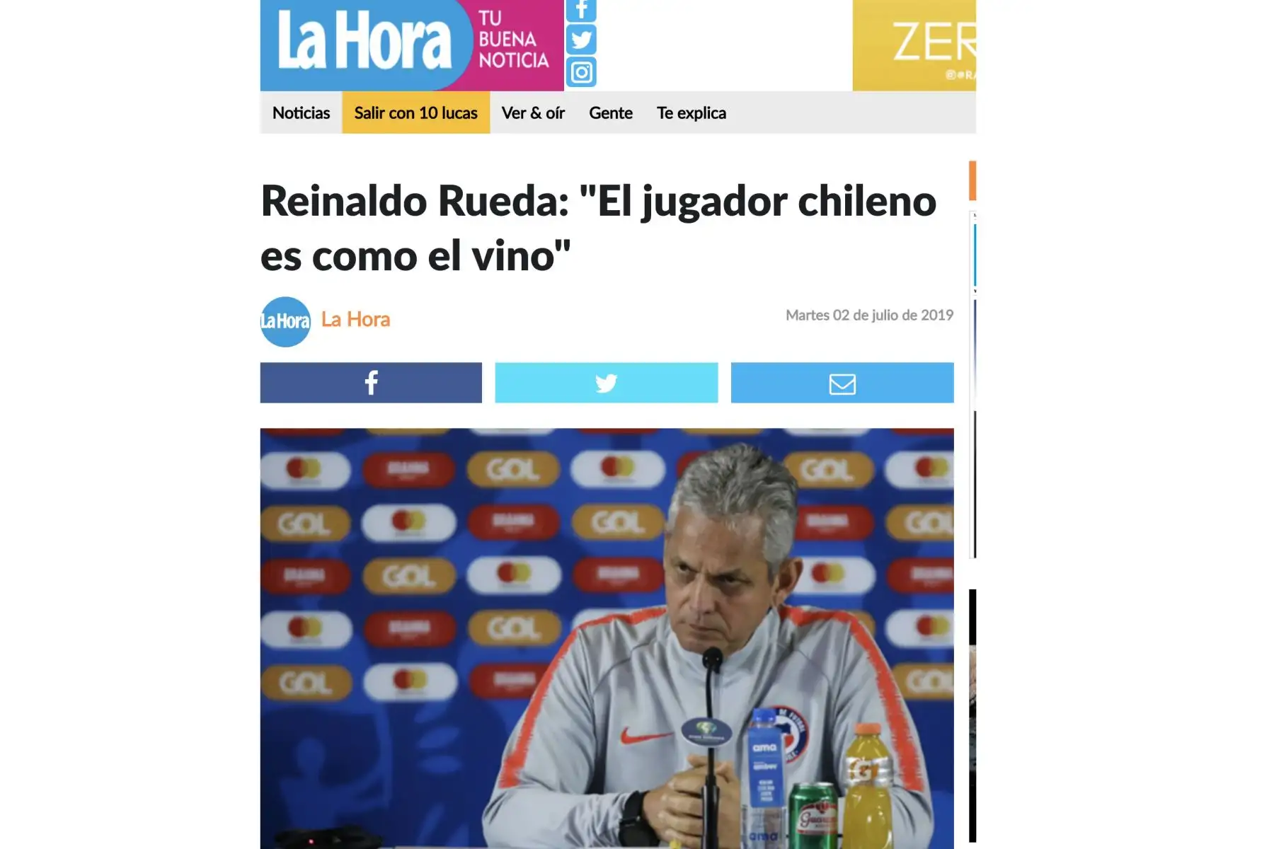 Diario La Hora.Perú vs Chile: Así vive la prensa chilena la previa al "Clásico del Pacífico"