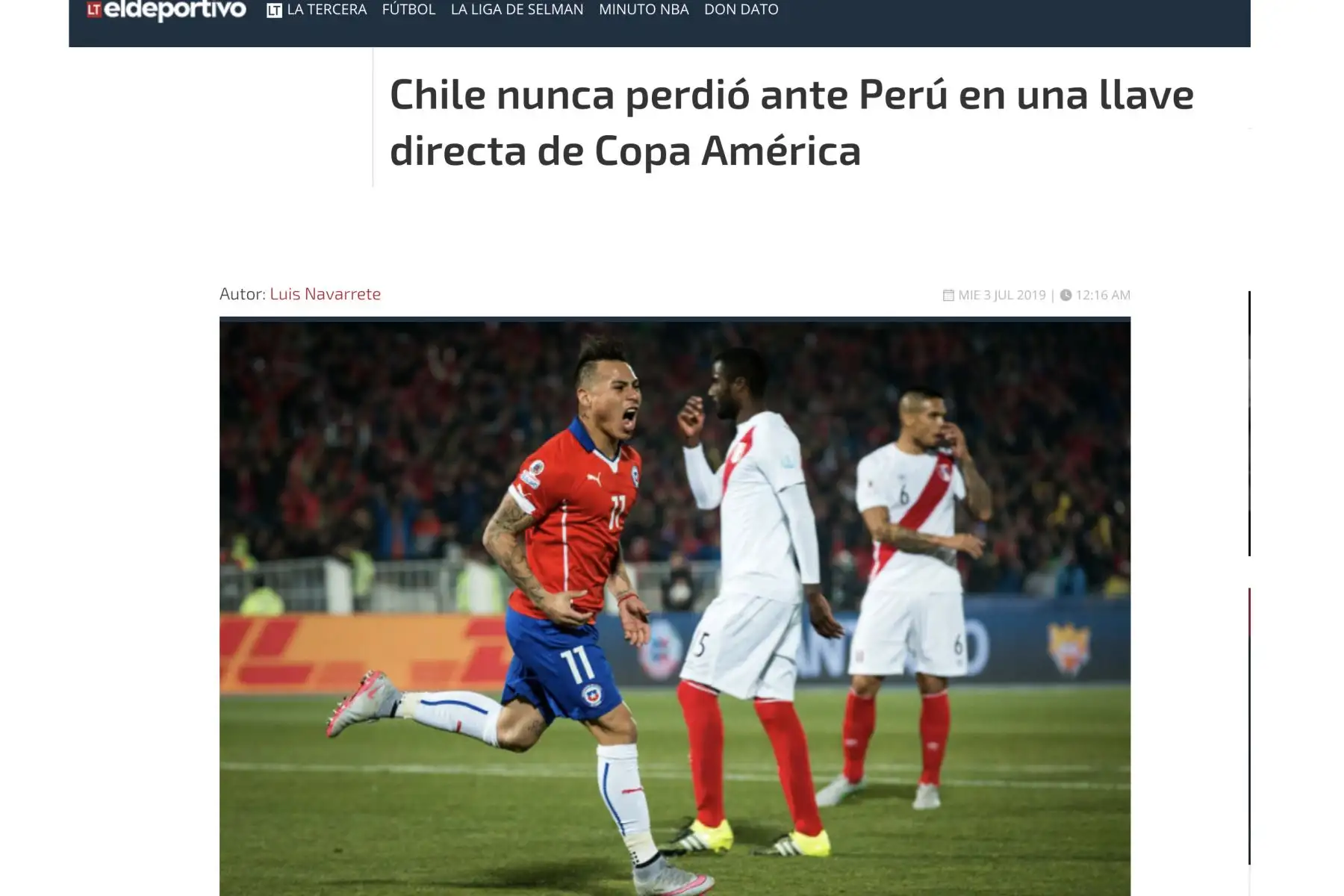 El Deportivo. Perú vs Chile: Así vive la prensa chilena la previa al "Clásico del Pacífico"