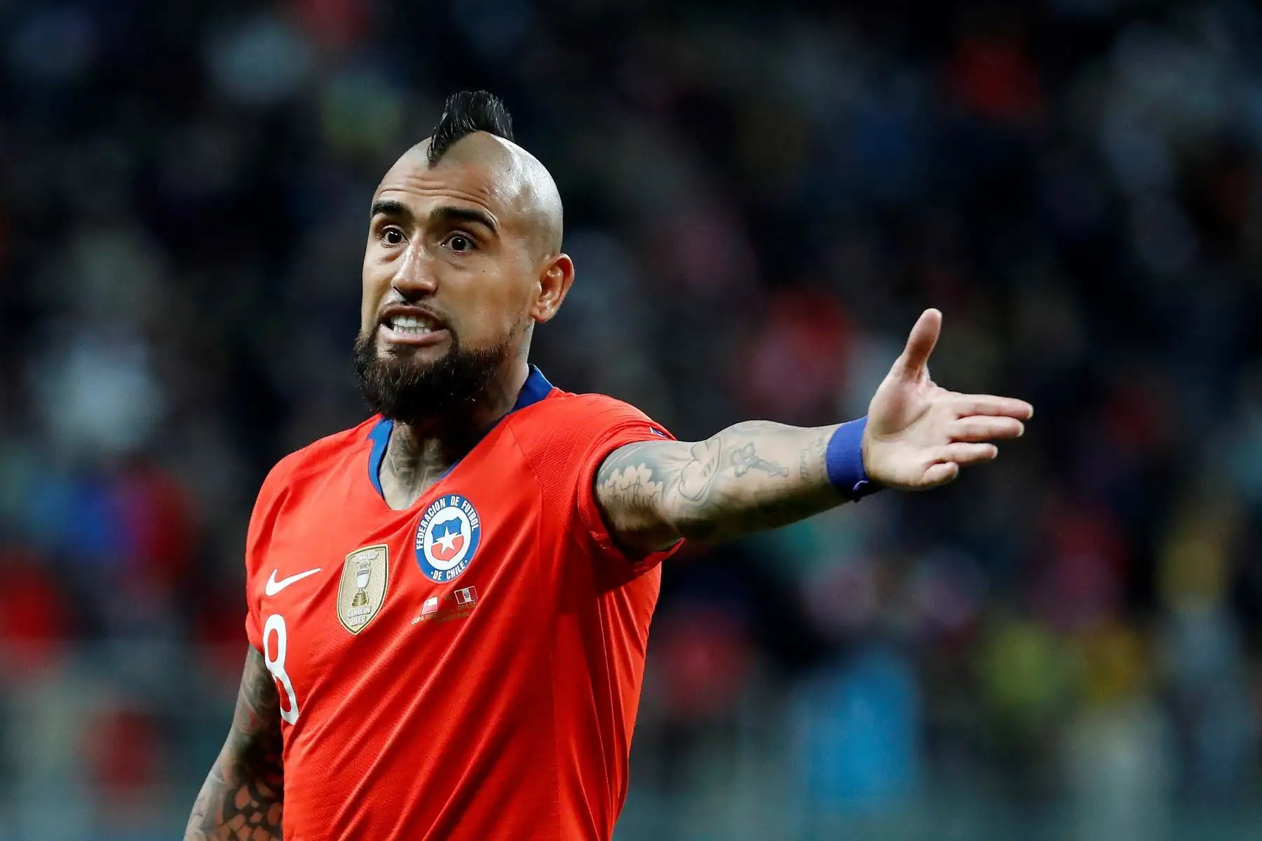 Arturo Vidal de Chile durante el partido Chile-Perú de semifinales de la Copa América de Fútbol 2019.
Foto: EFE