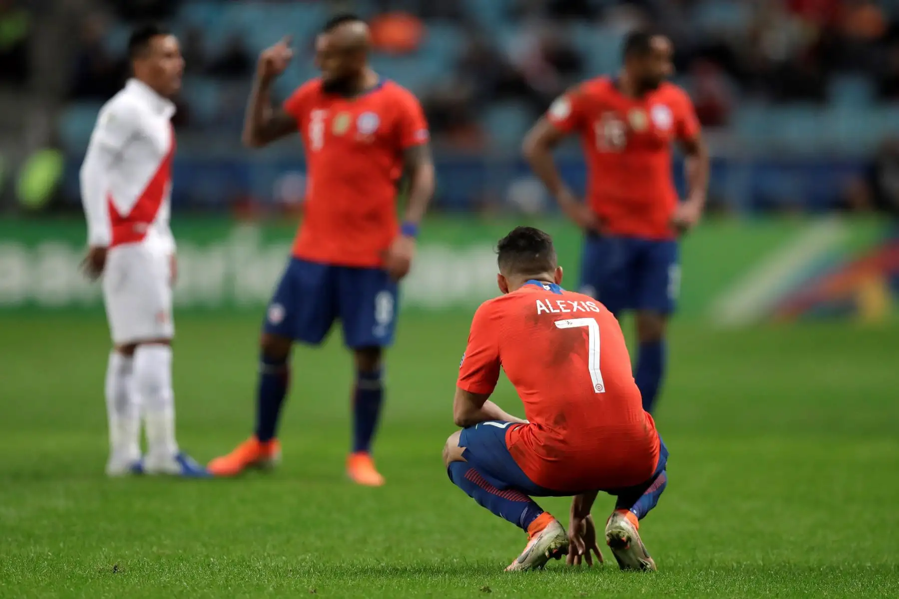 Alexis Sánchez de Chile, durante el partido Chile-Perú de semifinales de la Copa América de Fútbol 2019.
Foto: EFE