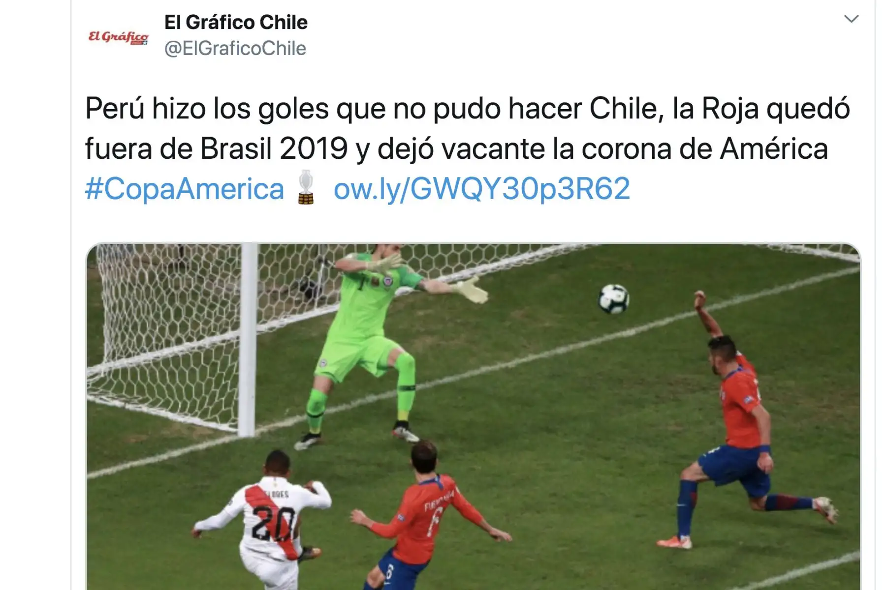 Así informa la prensa chilena sobre  el triunfo de la selección peruana ante Chile.
Foto: Difusión
