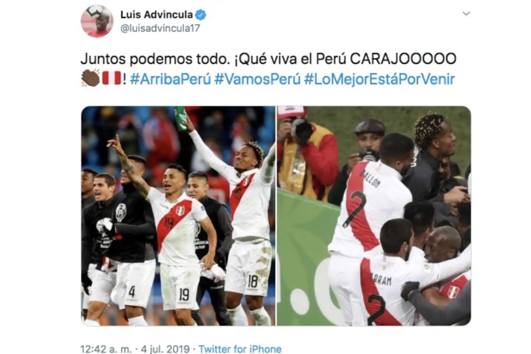 Foto: Twitter Luis Advíncula
