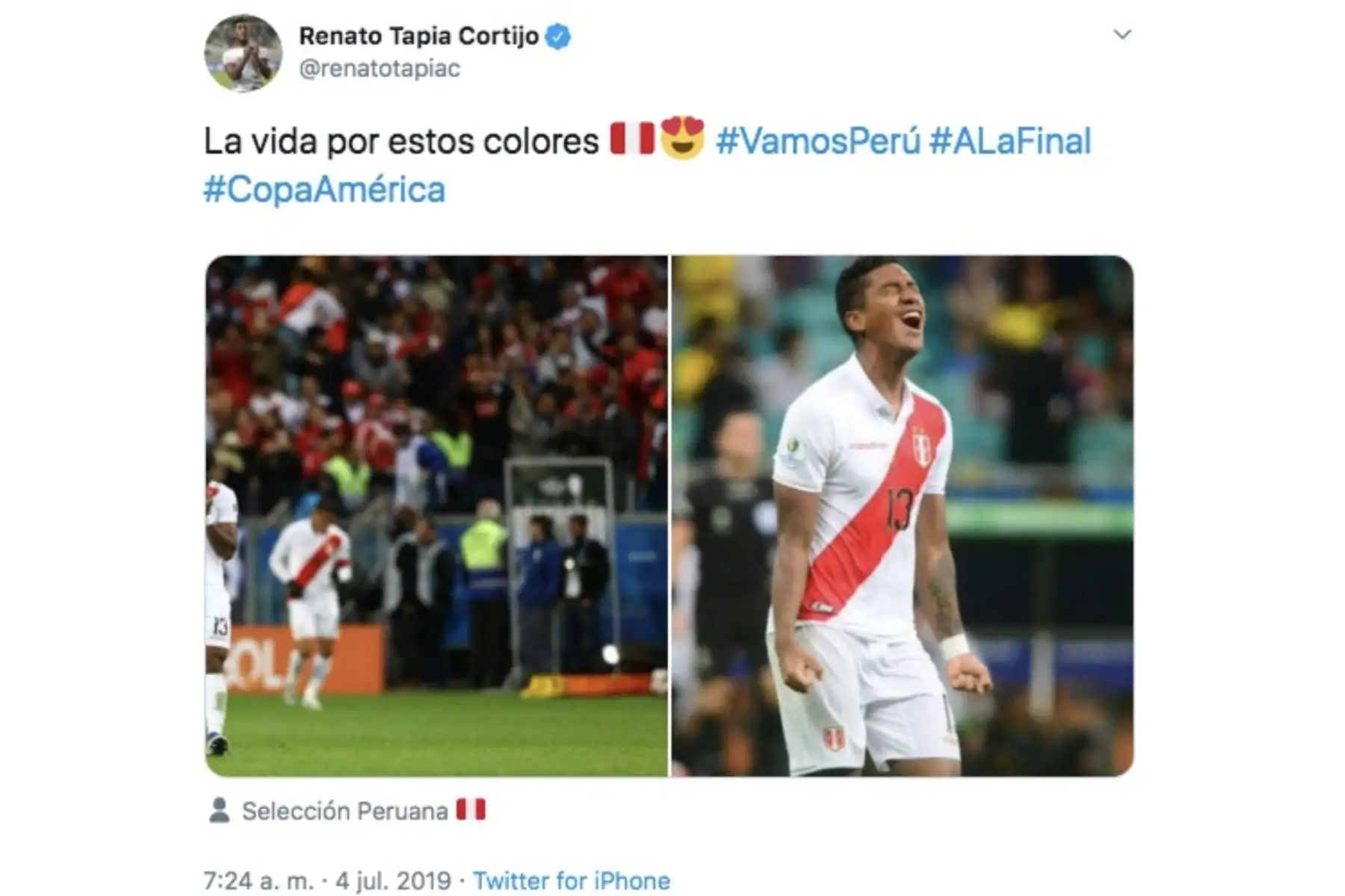 Foto: Twitter Renato Tapia