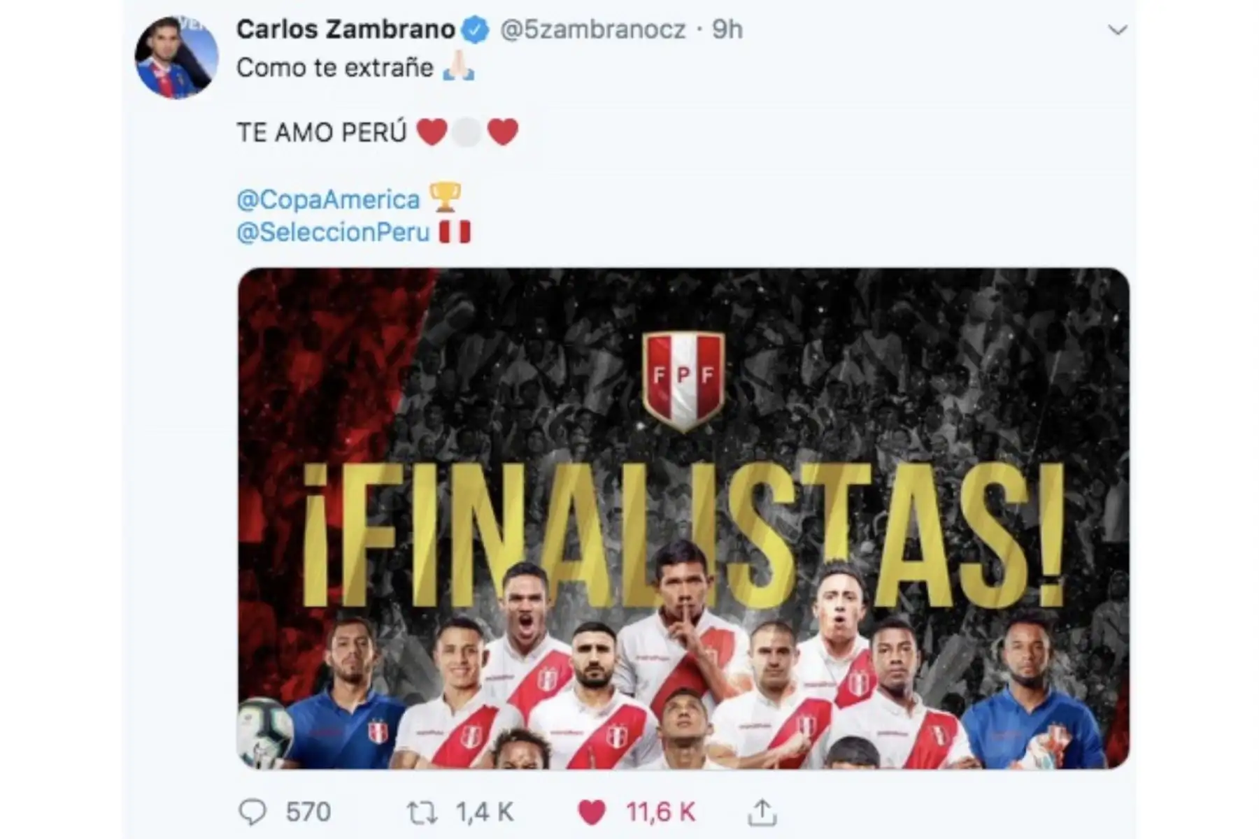 Foto: Twitter Carlos Zambrano