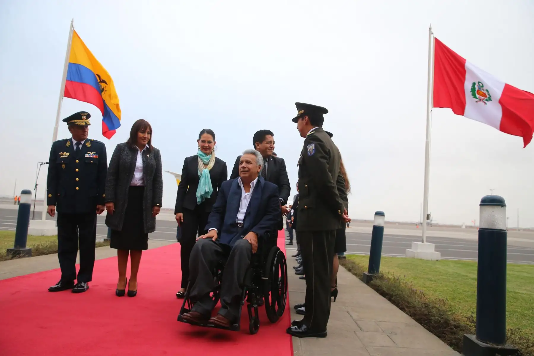 Llegada a Lima del presidente de Ecuador, Lenín Moreno, quien participará en la  XIV Cumbre Alianza Pacifico.Foto: ANDINA/Vidal Tarqui