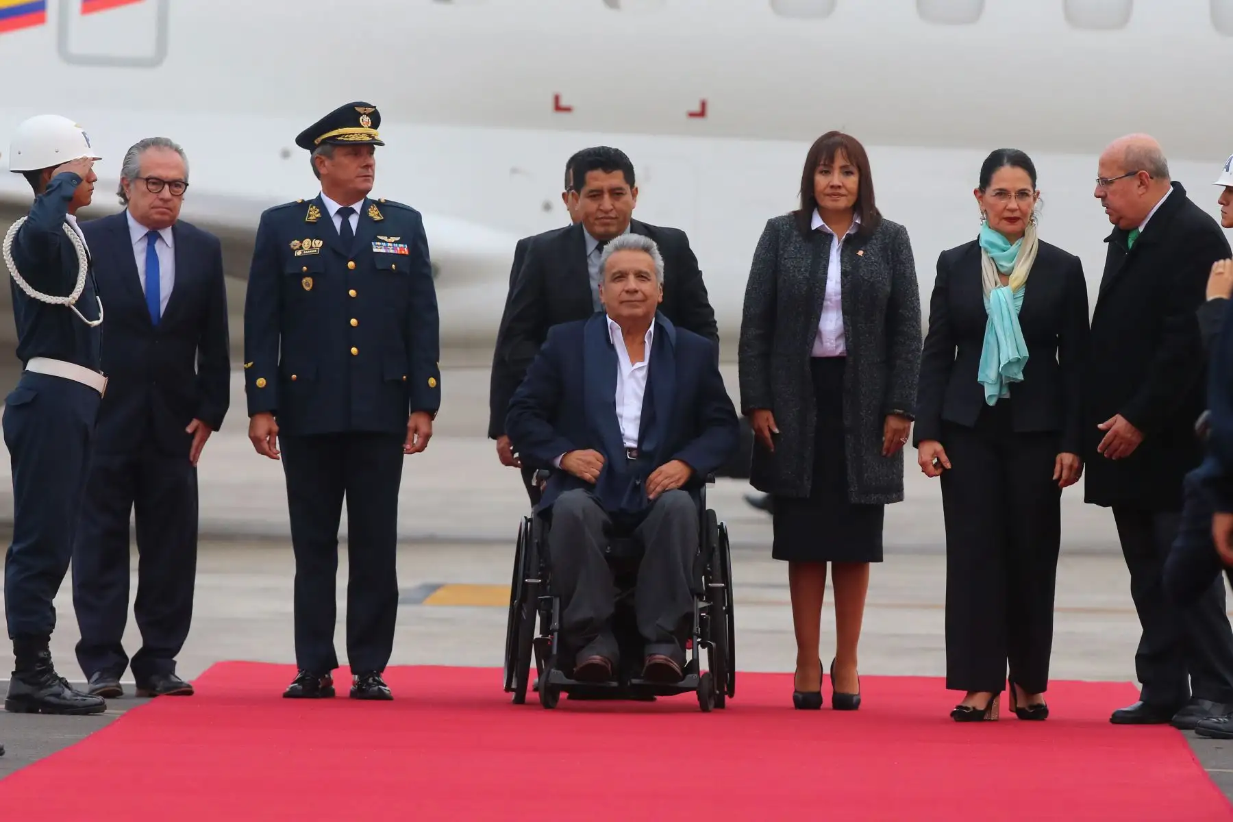 Llegada a Lima del presidente de Ecuador, Lenín Moreno, quien participará en la  XIV Cumbre Alianza Pacifico.Foto: ANDINA/Vidal Tarqui