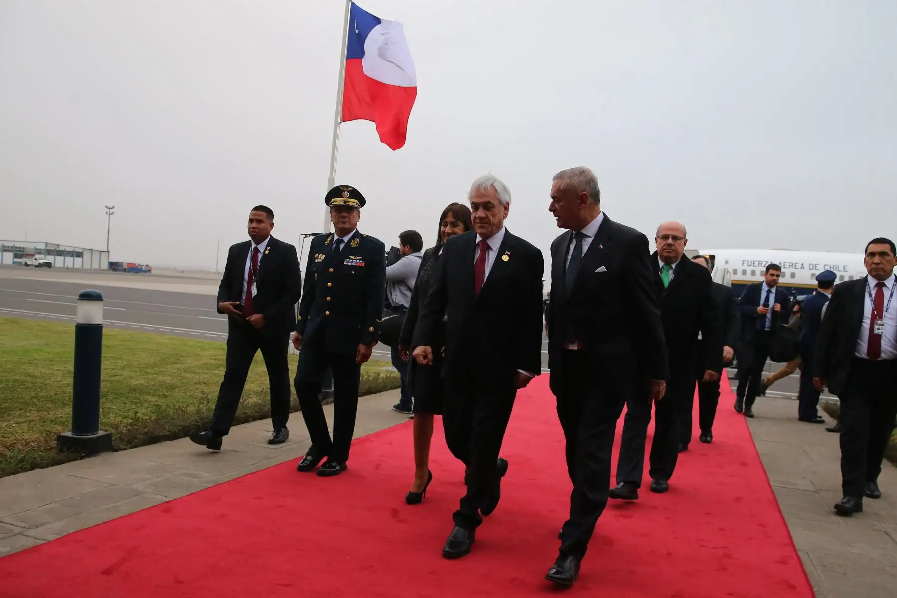 Llegada a Lima del presidente de Chile, Sebastián Piñera , quien participará en la  XIV Cumbre Alianza Pacífico.Foto: ANDINA/Vidal Tarqui