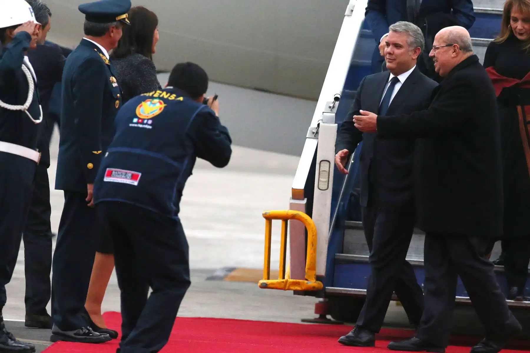 Llegada a Lima del presidente de Colombia, Iván Duque Márquez , quien participará en la  XIV Cumbre Alianza Pacífico.Foto: ANDINA/Vidal Tarqui