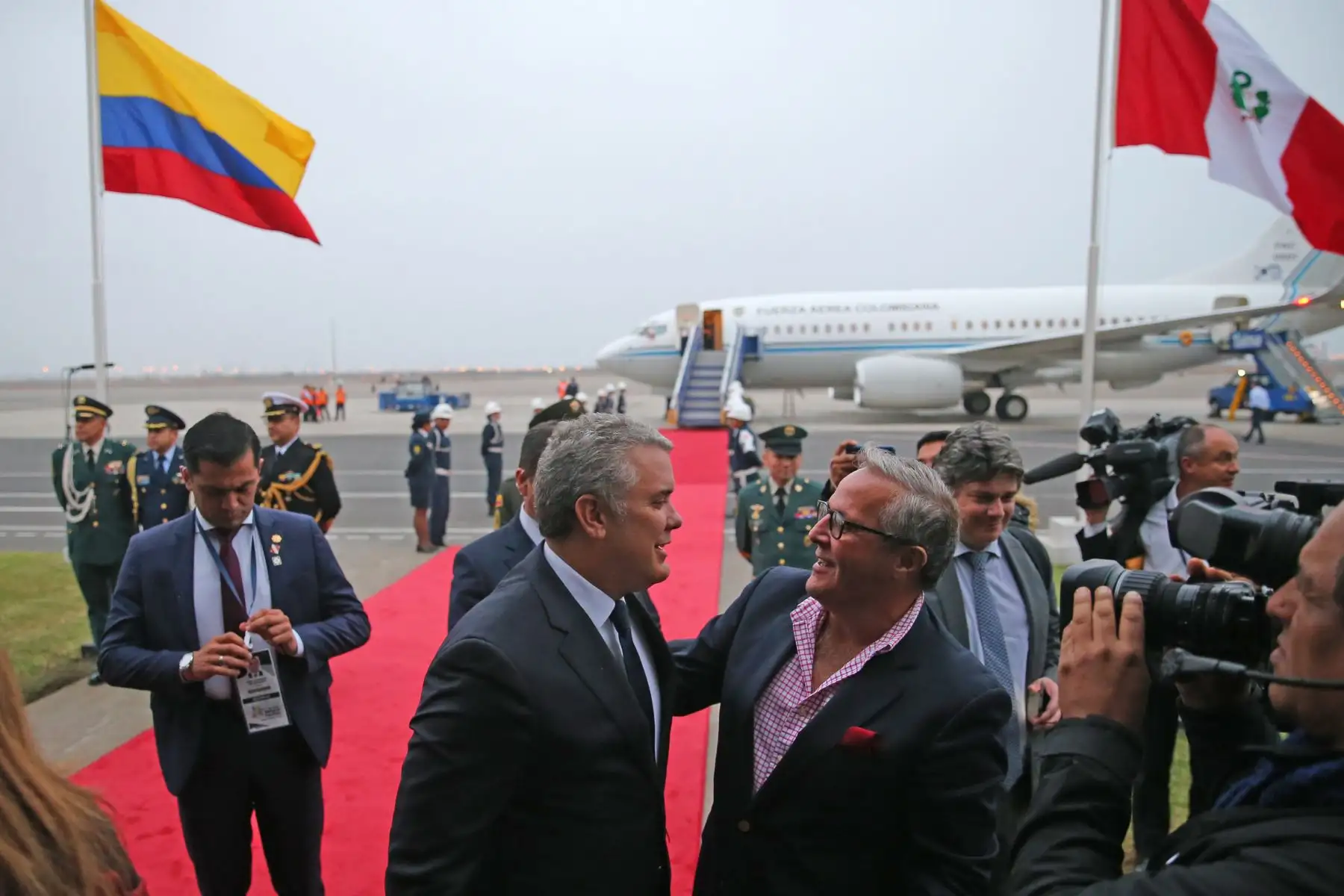 Llegada a Lima del presidente de Colombia, Iván Duque Márquez , quien participará en la  XIV Cumbre Alianza Pacífico.Foto: ANDINA/Vidal Tarqui