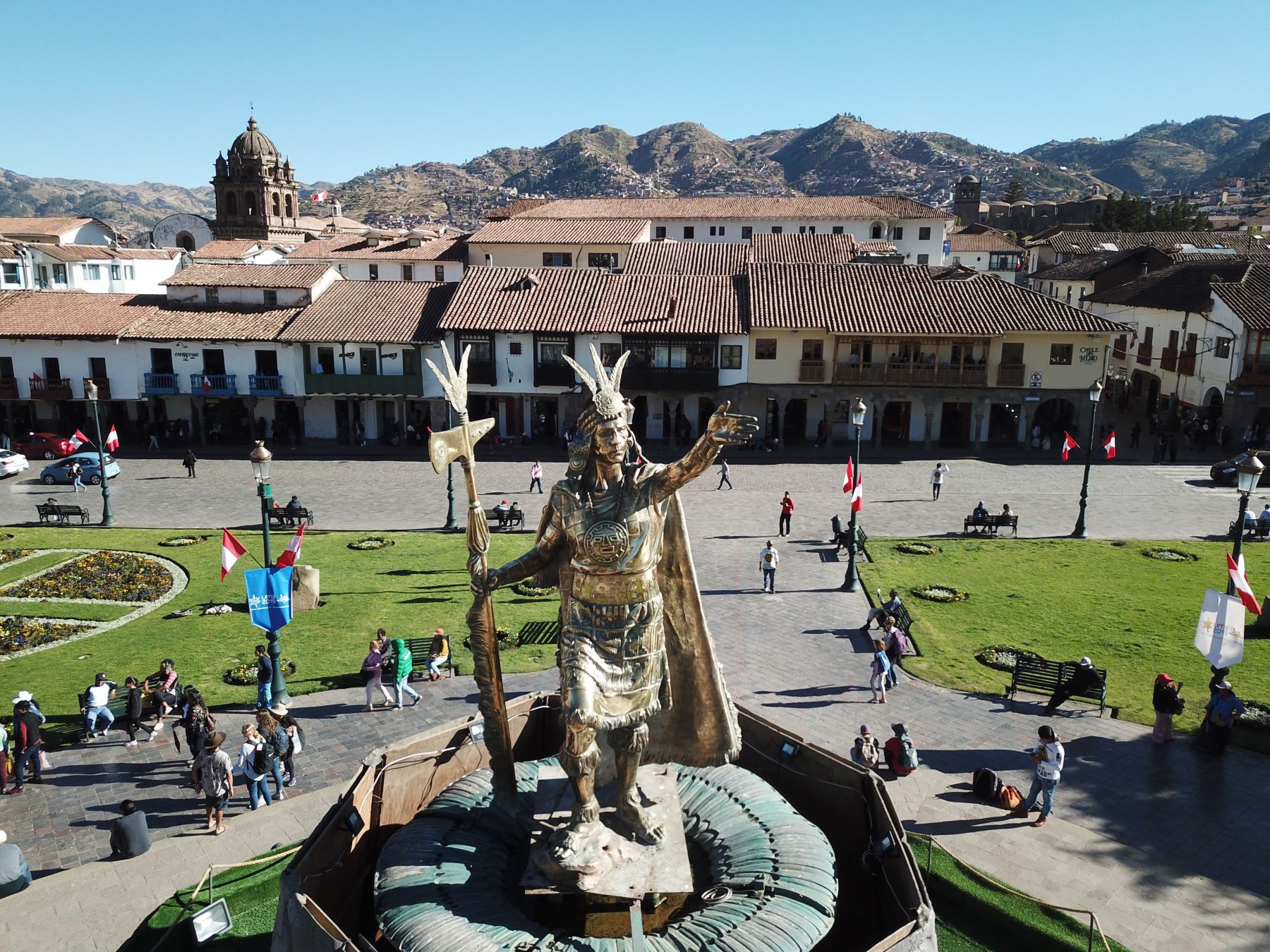 La Plaza de Armas del Cusco es uno de los atractivos turísticos de imprescindible visita a este departamento. ANDINA/Juan Carlos Guzmán