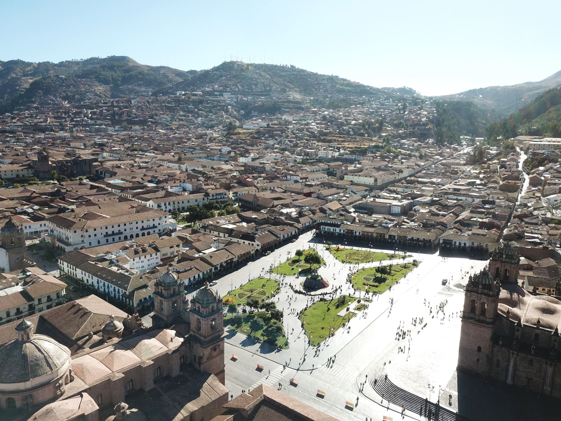 La ciudad de Cusco sufre también por la ausencia de lluvias. SedaCusco anunció el racionamiento del servicio de agua potable por déficit hídrico. ANDINA/Juan Carlos Guzmán