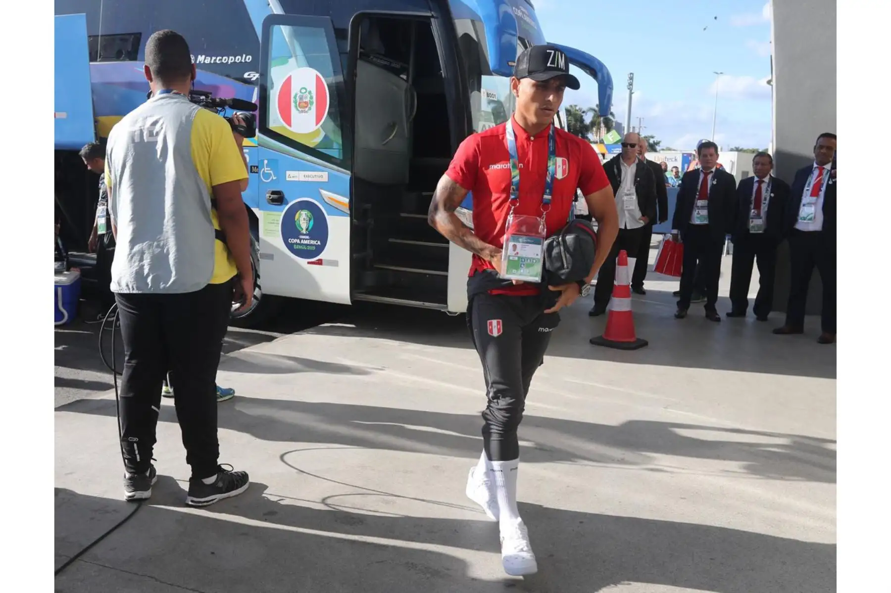 Llegada de la selección peruana al Maracana donde jugará la final de la Copa América 2019 ante Brasil.
Foto: FPF
