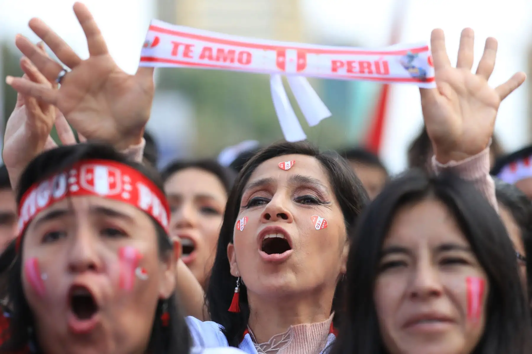 Hinchas peruanos observan el partido entre Perú Vs Brasil en el Parque Kennedy de Miraflores.

Foto: ANDINA/Juan Carlos Guzmán Negrini.