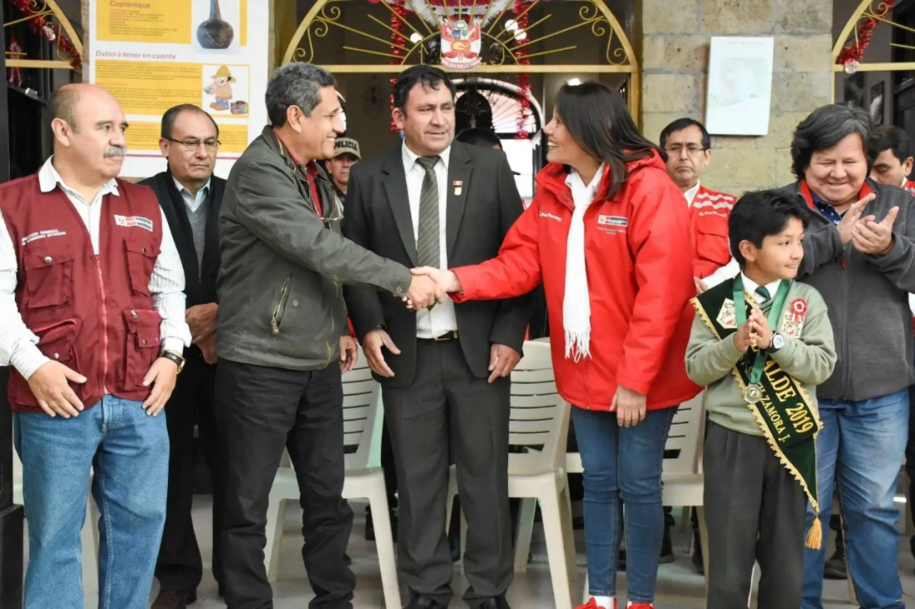Reunión entre ministra de Desarrollo e Inclusión Social, Paola Bustamante, y gobernador regional de Cajamarca, Mesías Guevara.