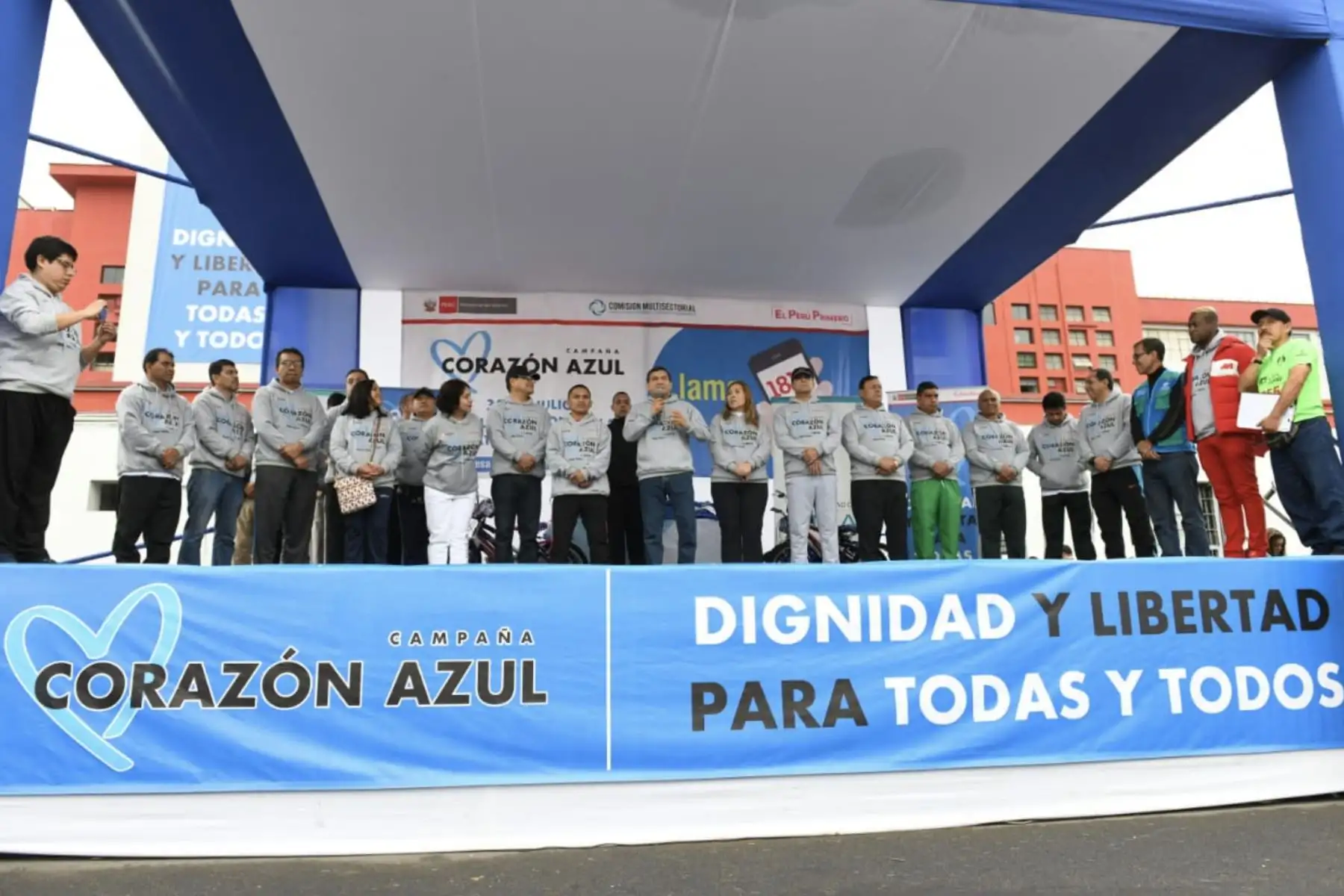 Ministro del Interior CarlosMorán participa de la ceremonia de partida de la carrera pedestre “Lima Corre 5K contra la Trata de personas”.
Foto: MININTER
