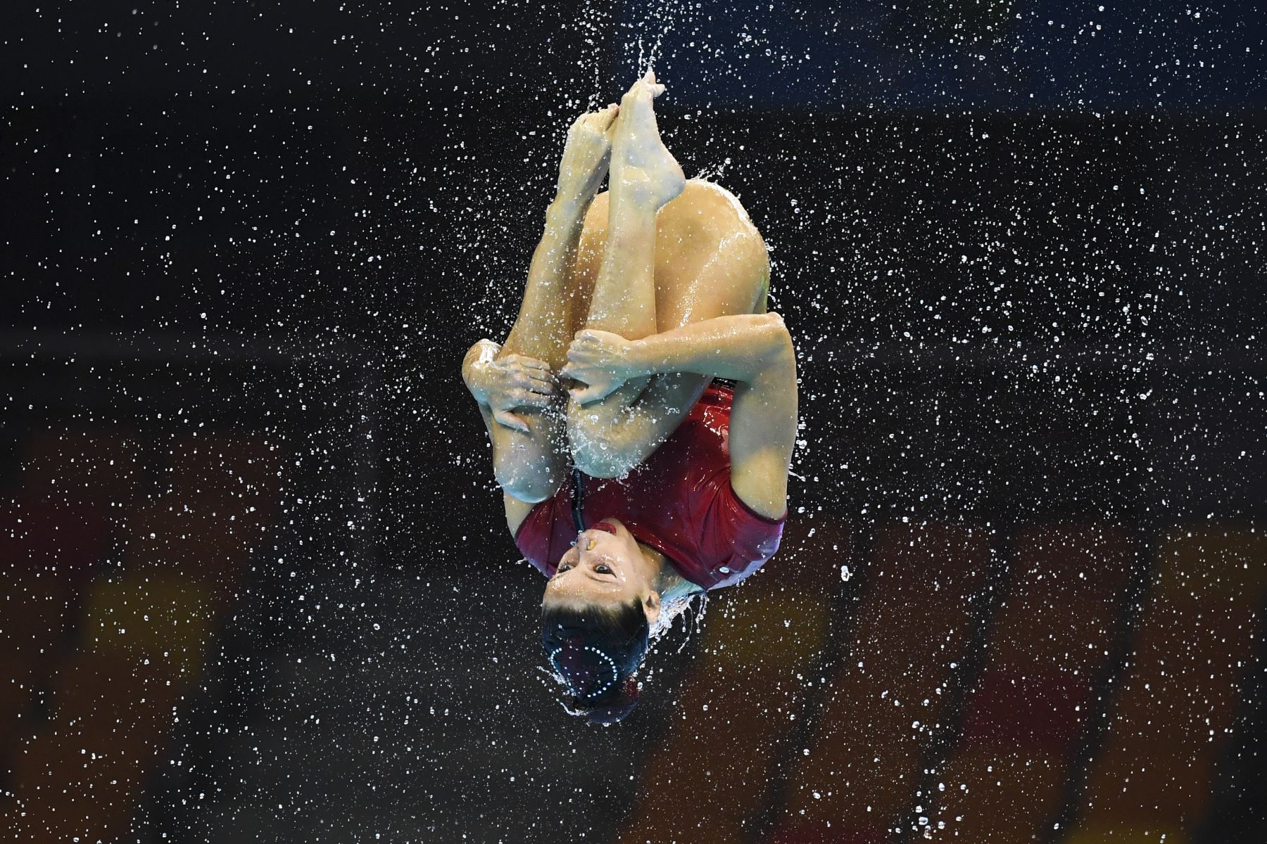 El equipo de España compite en la final de natación artística de rutina en el Campeonato Mundial 2019. Foto: AFP