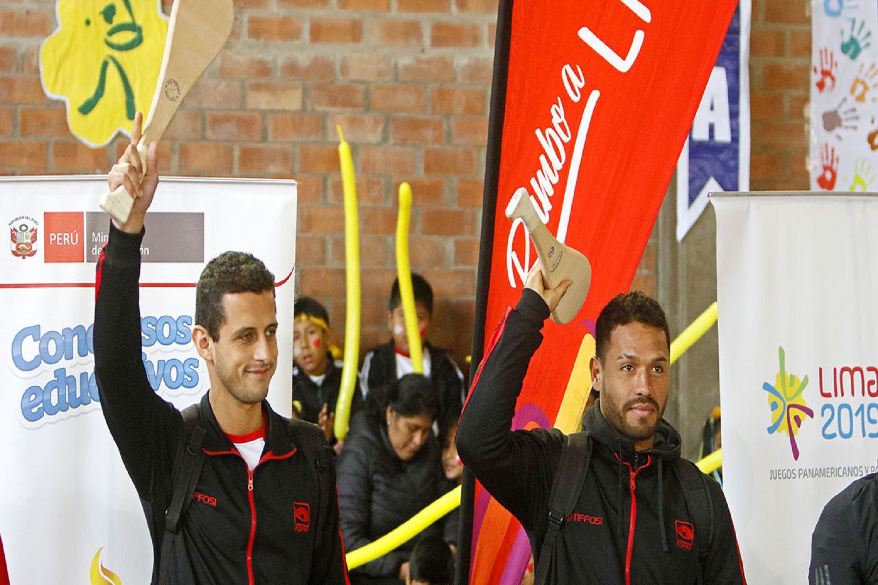 Joao Velásquez y Daniel Fernández seleccionados de pelota vasca.ANDINA/Lima 2019