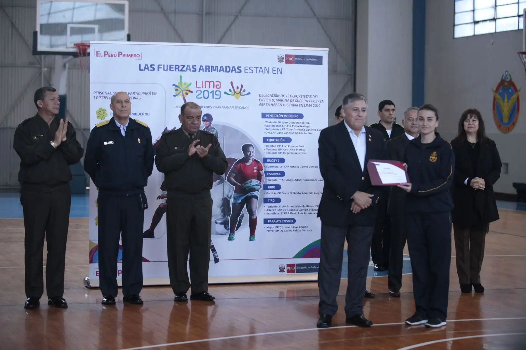 Ministro de Defensa presenta deportistas militares clasificados a los Juegos Panamericanos Lima 2019. Brianda Rivera Villegas, deportista.
Foto: ANDINA/Miguel Mejía Castro