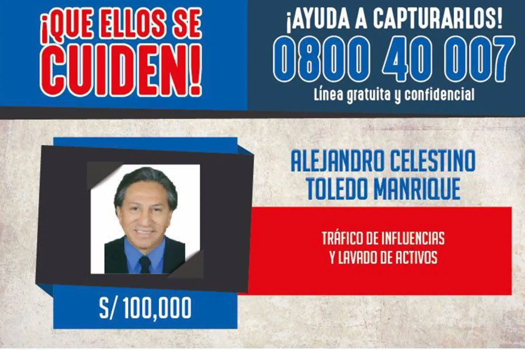 Lima - 10 febrero 2019 / El ex presidente Alejandro Toledo figura desde hoy en la lista de los más buscados dijo el ministro del Interior Carlos Basombrío. Foto: Mininter