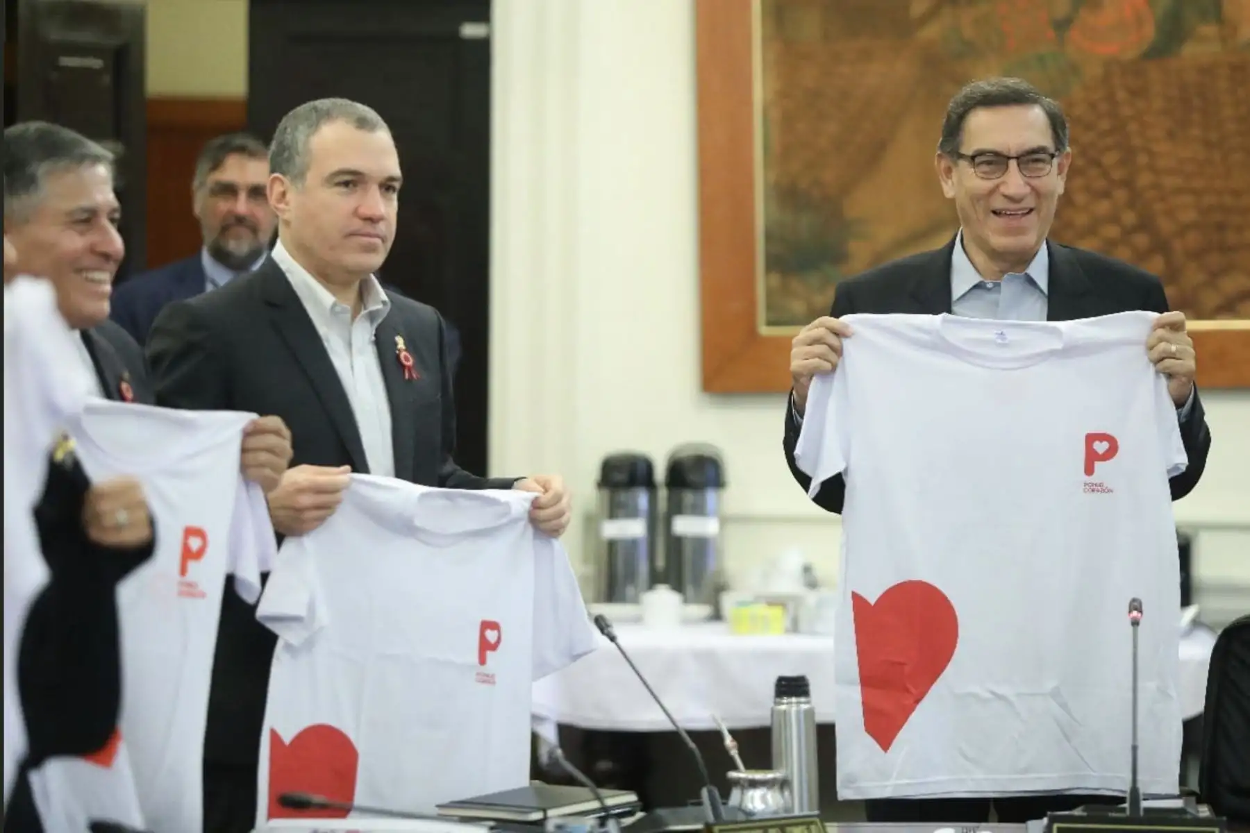 Visita de los voluntarios Ponle Corazón al Consejo de Ministros. Foto: ANDINA/Prensa Presidencia