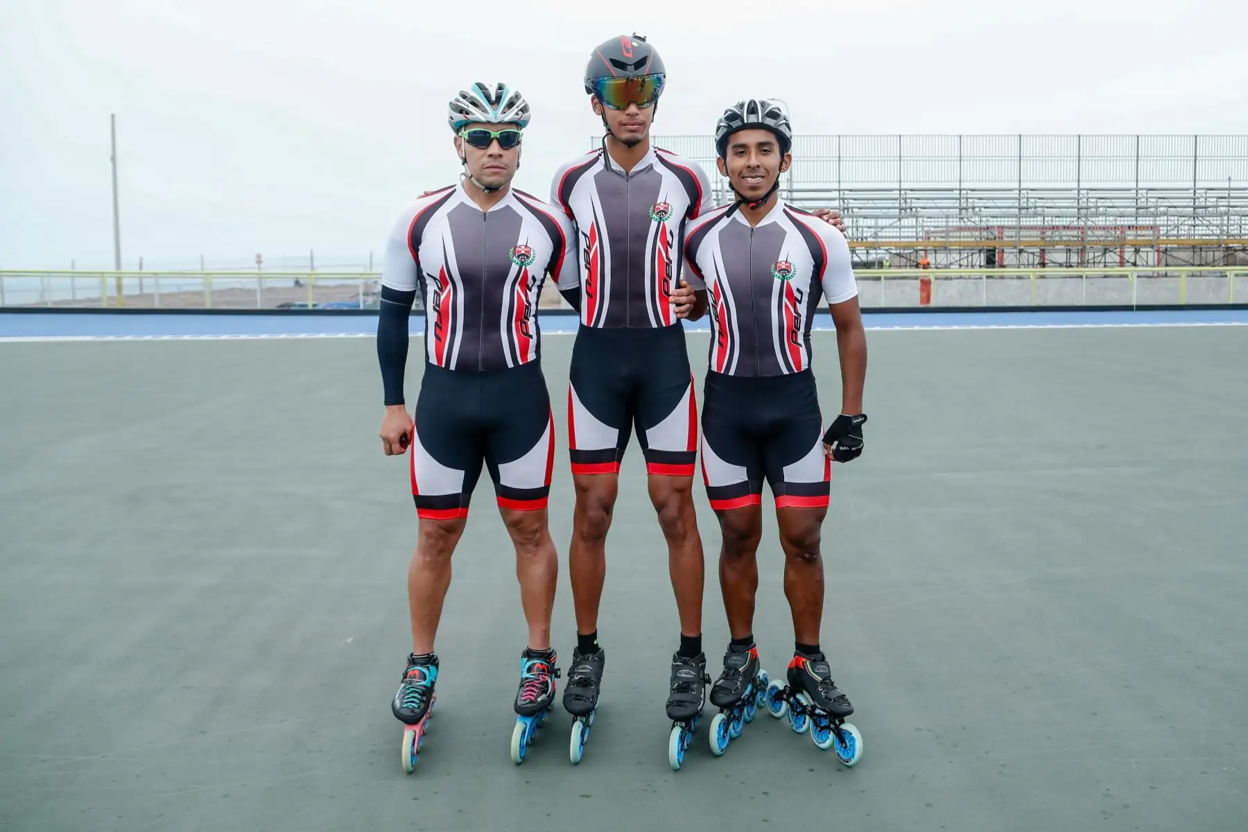 Recorrido por los escenarios de patinaje de velocidad, en la sede Costa Verde San Miguel. Ronaldo Camacho, Bernardo Timoteo, deportistas que participarán en los Juegos Panamericanos Lima 2019.
Foto: ANDINA/Josue Ramos