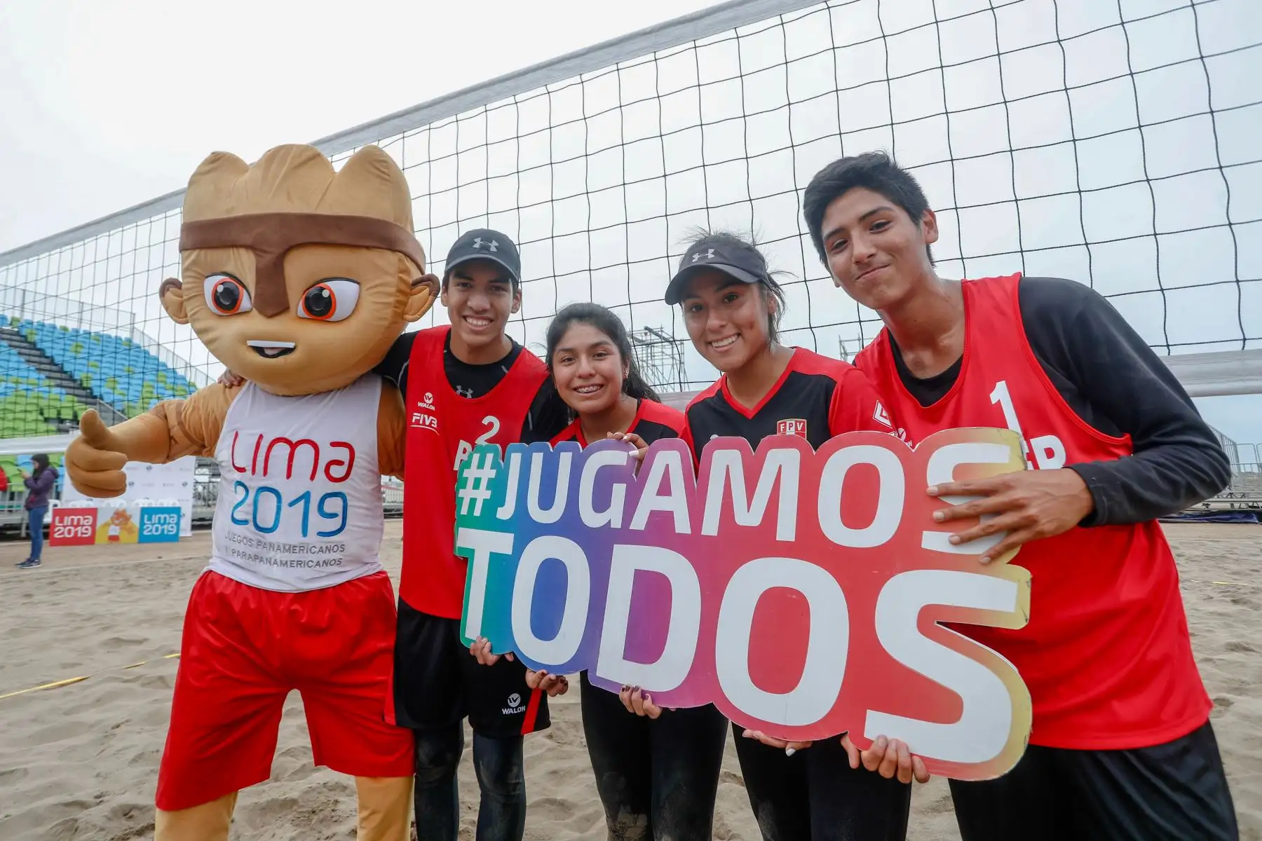 Lisbeth Allcca, Alexandra Mendoza, Bruno seminario, Gabriel Vásquez, deportistas que participarán en Vóleibol de playa en los Juegos Panamericanos Lima 2019 Foto: ANDINA/Josue Ramos