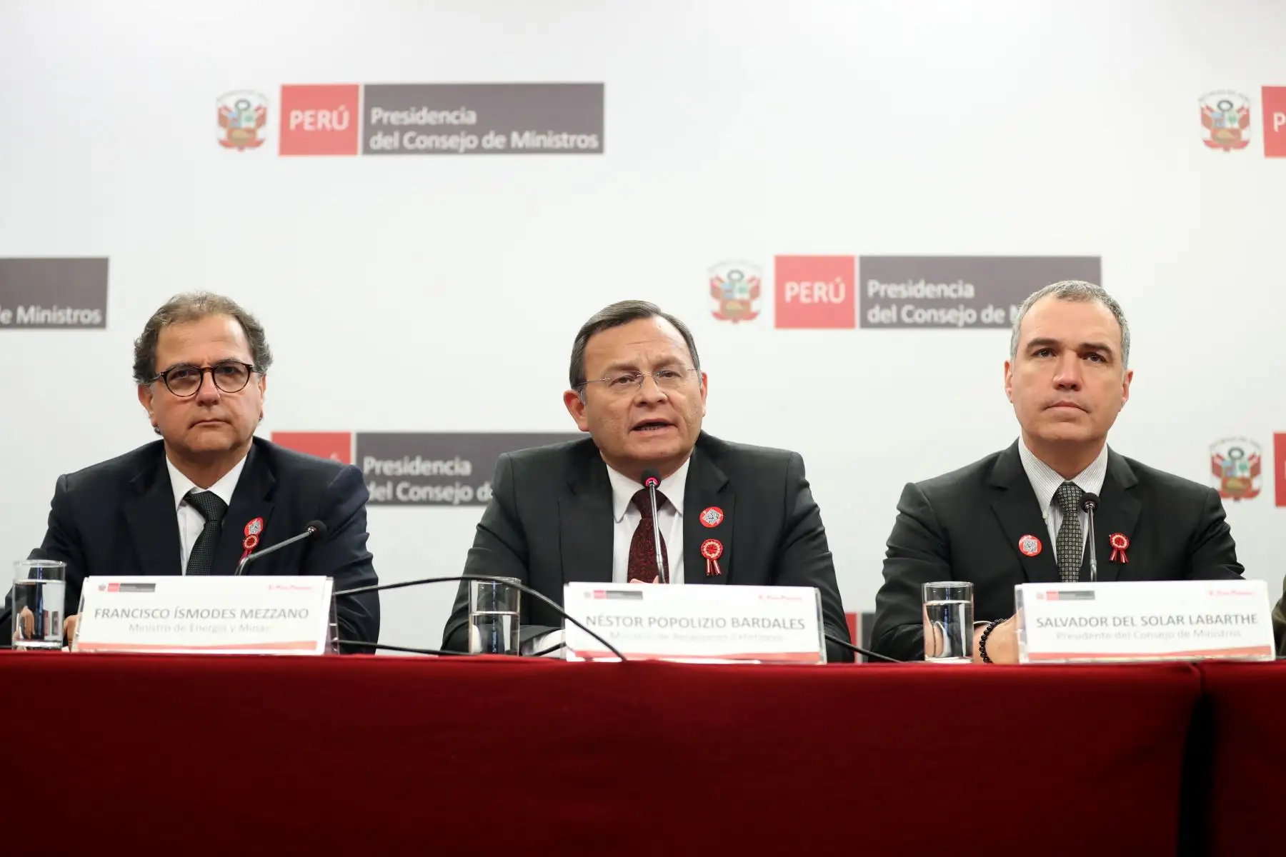 Primer ministro, Salvador del Solar brinda conferencia de prensa para abordar temas de la coyuntura nacional luego de la reunión del Consejo de Ministros.
Foto: ANDINA/Prensa Presidencia