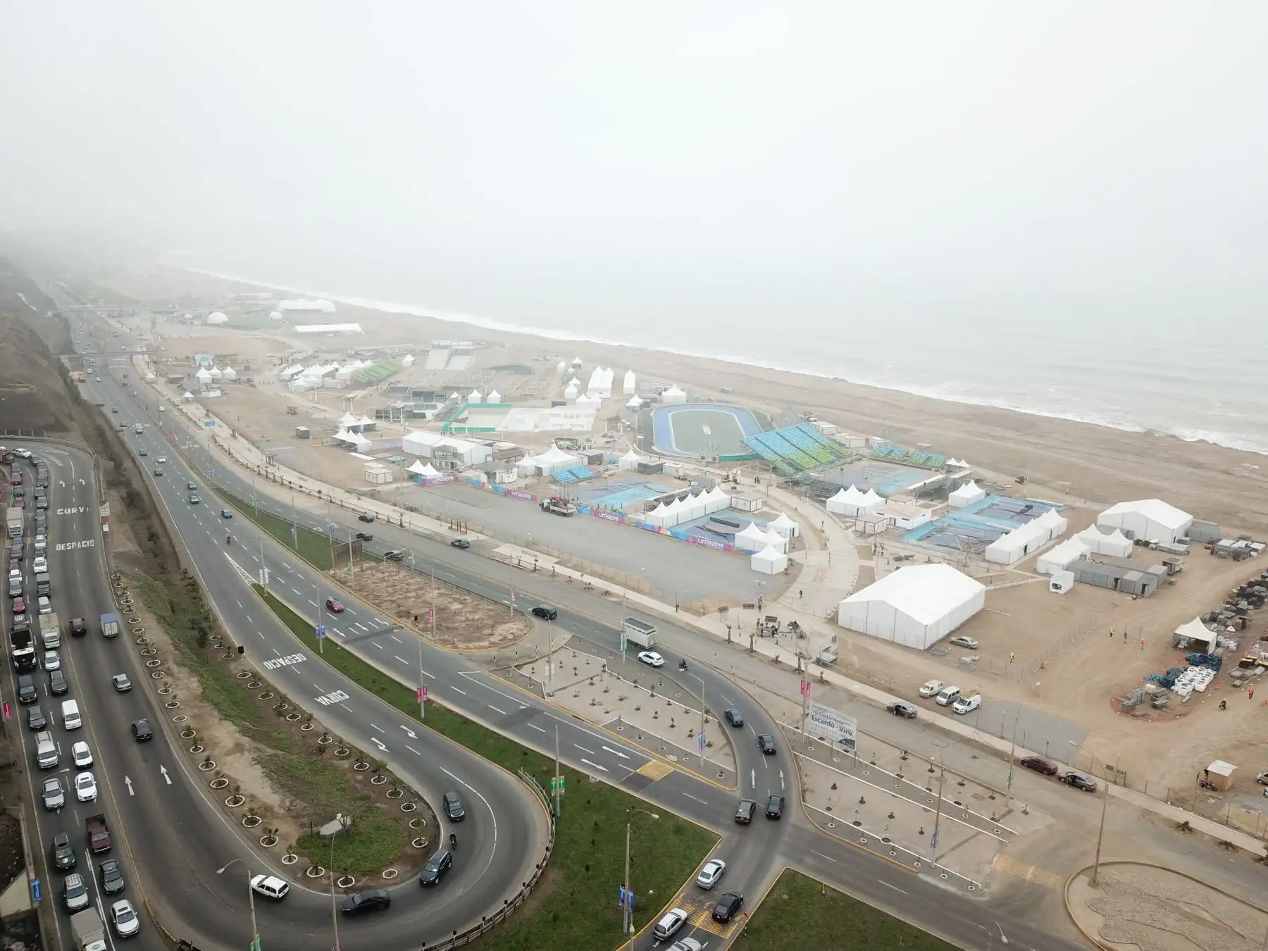 Escenarios donde se desarrollarán las competencias de los Panamericanos Lima 2019 en la Costa Verde.

Foto: ANDINA/Juan Carlos Guzmán Negrini.