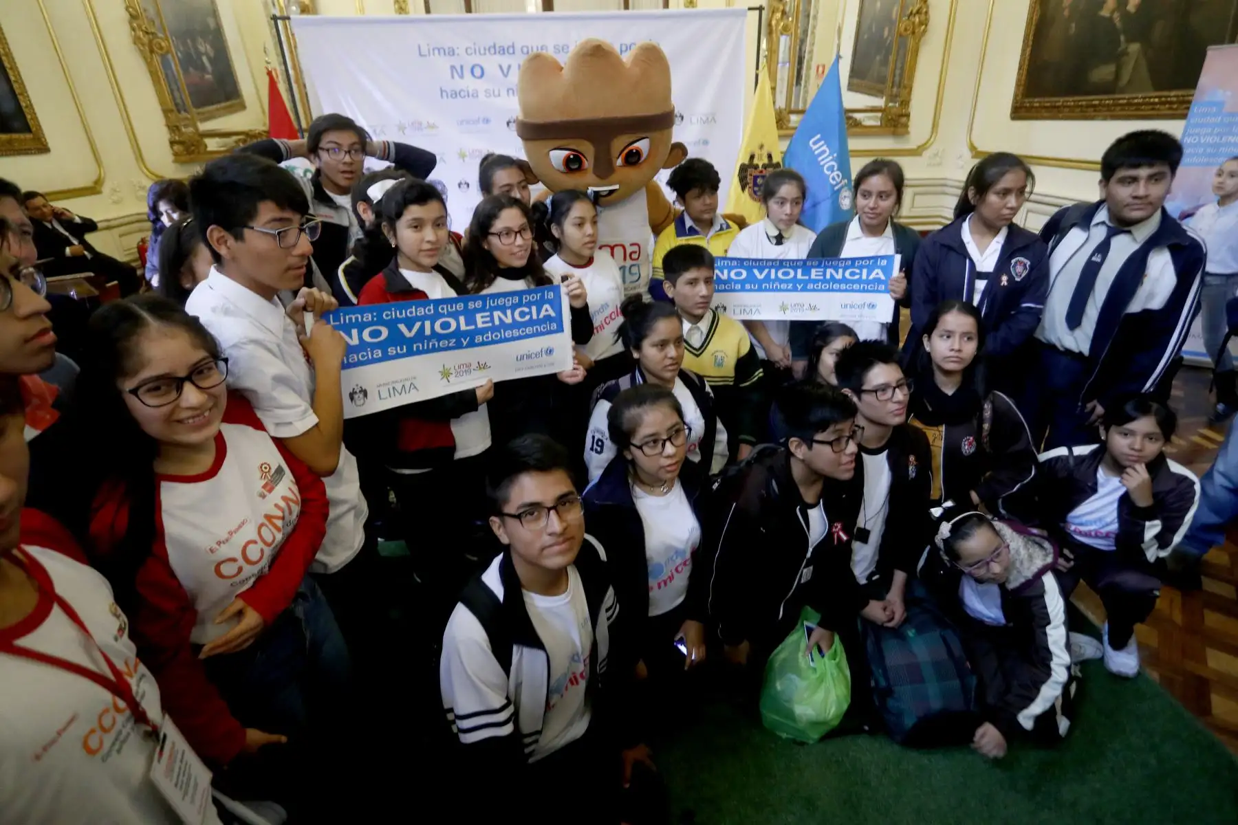 Presentaron la campaña, Lima ciudad que se juega por la no violencia hacia su niñez, como parte del legado social de los Juegos Panamericanos y Parapanamericanos Lima 2019. Con la presencia del alcalde de Lima Jorge Muñoz, Presidente COPAL Carlos Neuhaus, de UNICEF Olga Isaza Foto: ANDINA/Josue Ramos