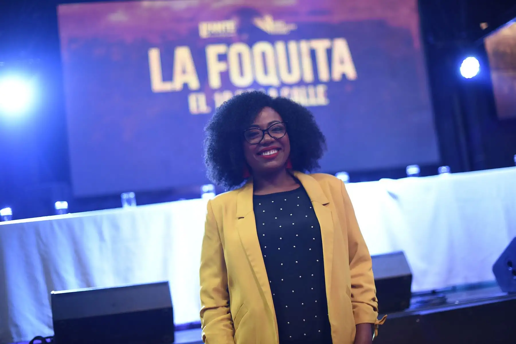 Anaí Padilla durante la presentación de los actores de la película “La Foquita, el 10 de la calle”.Foto.ANDINA/Fajardo Talla
