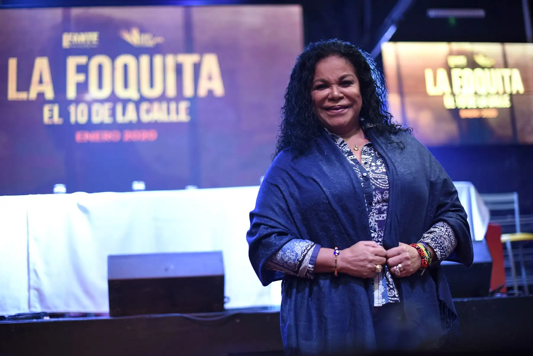 Eva Ayllon durante la  presentación de los actores de la película “La Foquita, el 10 de la calle”.Foto.ANDINA/Fajardo Talla