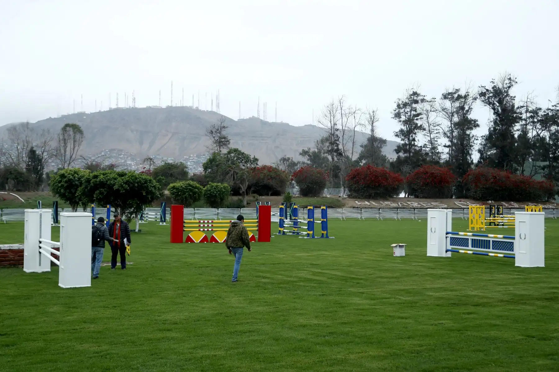 Visita a la escuela militar de Chorrillos, donde se llevarán a cabo las competencias de Pentatlón Moderno, Natación, Salto de ecuestre, Levantamiento de Pesas y Físico Culturismo. Foto: ANDINA/Josue Ramos