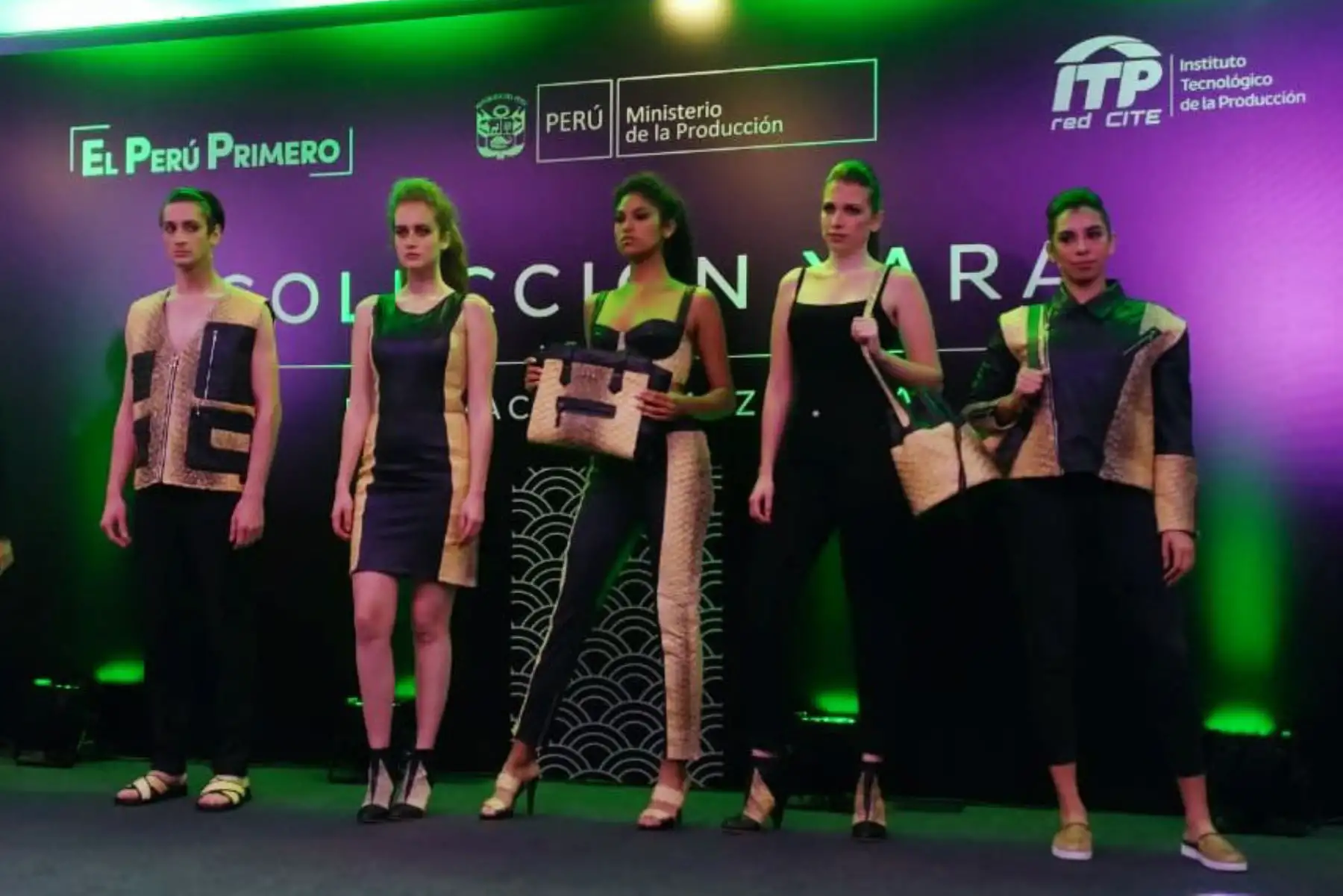 El paiche se pone de moda y emprendedores innovan con ropa y calzado que forman parte de colección "Yara" que presentó el Instituto Tecnológico de la Producción. ANDINA/Difusión