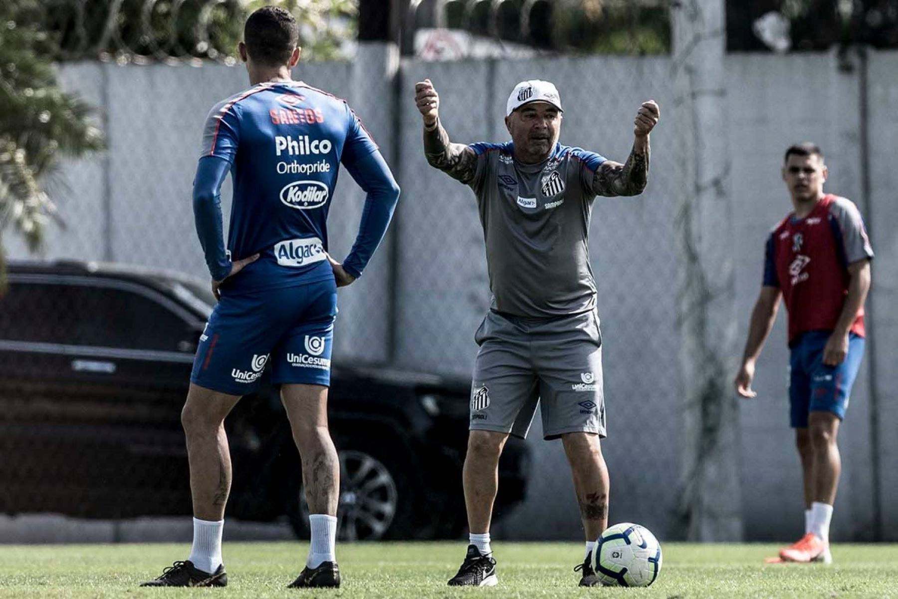 Jorge Sampaoli, técnico del Santos. Facebook Santos Oficial