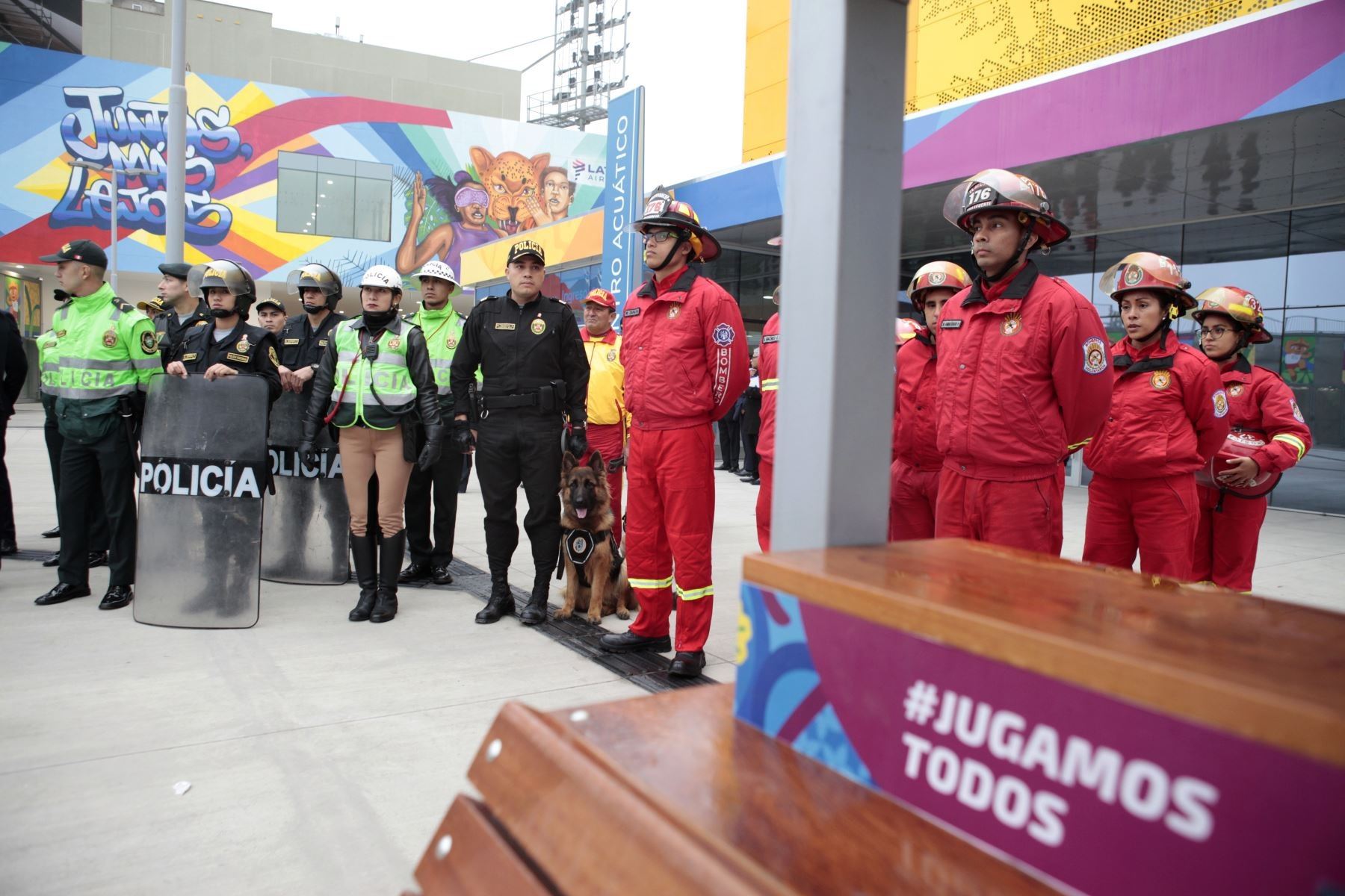Lima 2019 presenta Plan de Seguridad Intersectorial que integra a las Fuerzas Armadas, la Policía Nacional, el Instituto de Defensa Civil y el Cuerpo General de Bomberos.ANDINA/Miguel Mejía