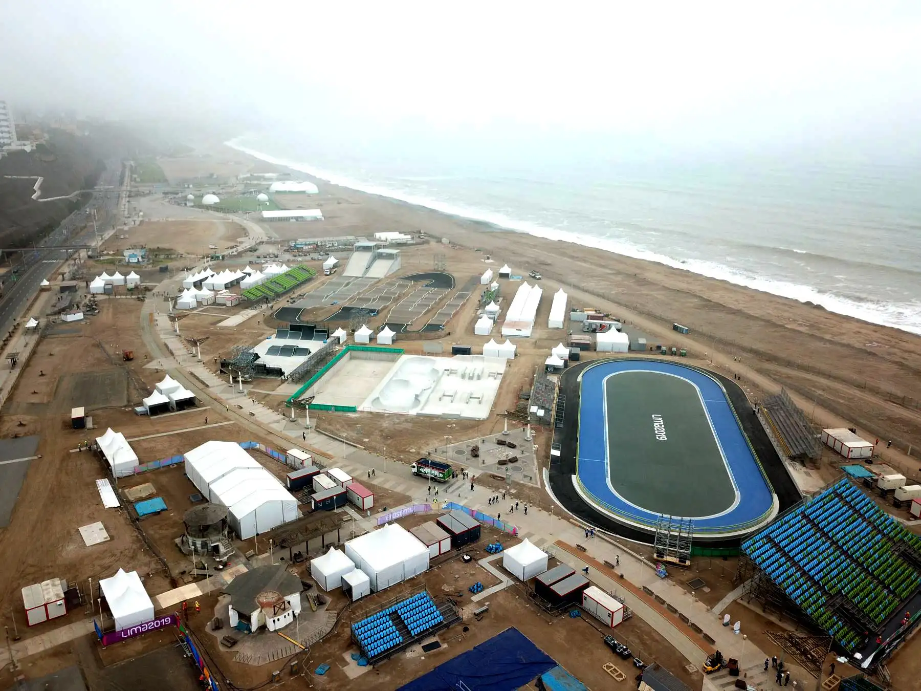 Escenarios donde se desarrollarán las competencias de los Panamericanos Lima 2019 en la Costa Verde.

Foto: ANDINA/Juan Carlos Guzmán Negrini.