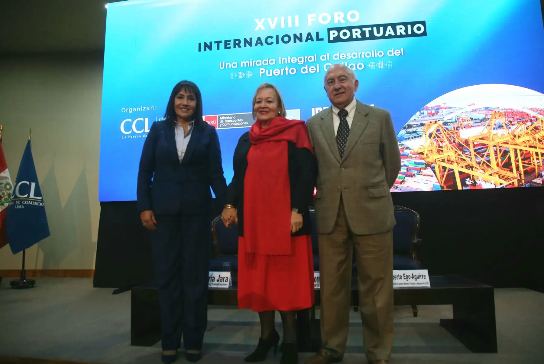 Ministra María Jara participó en el XVIII Foro Internacional Portuario en la Cámara de Comercio de Lima.
Foto: MTC