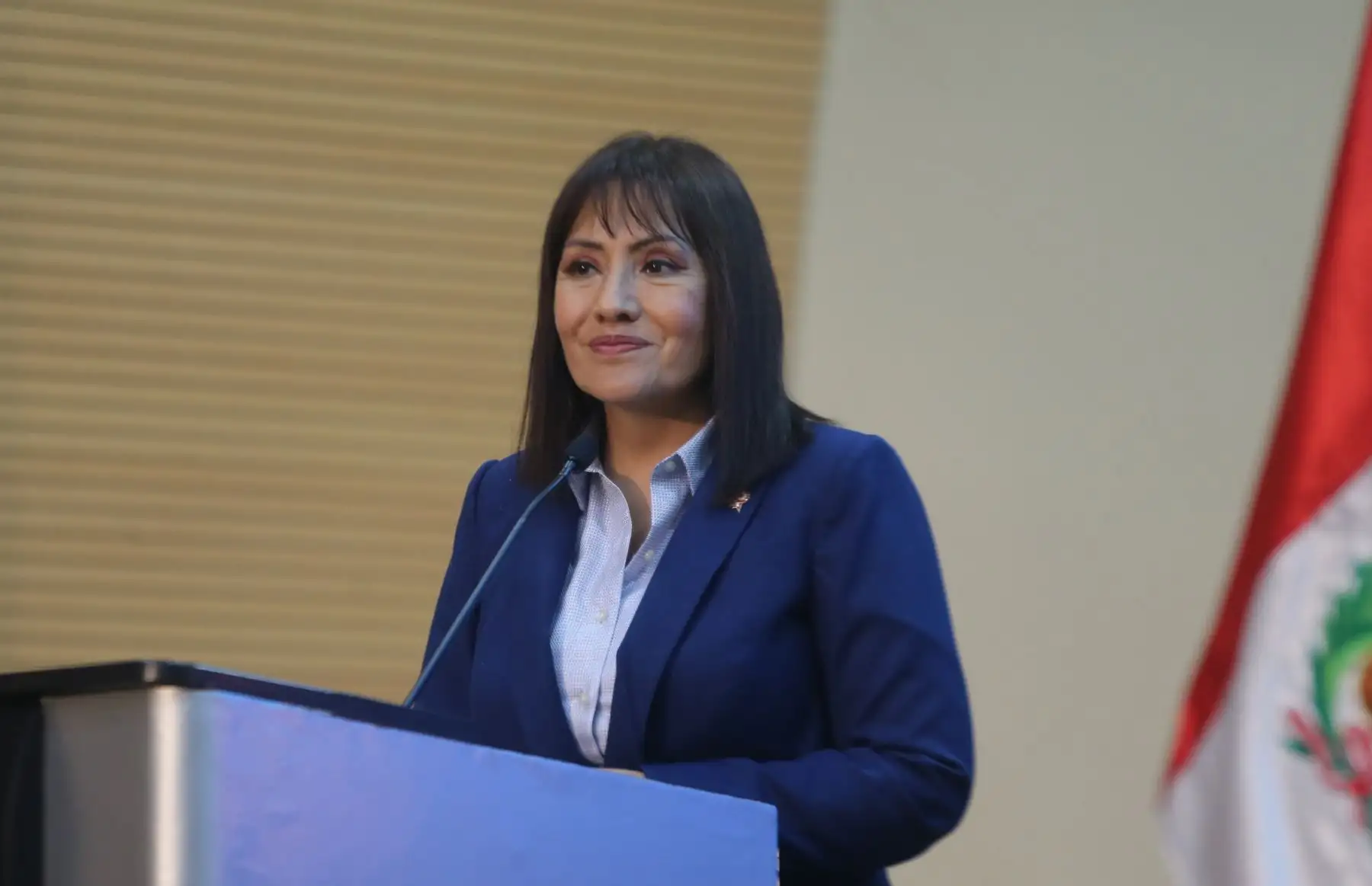 Ministra María Jara participó en el XVIII Foro Internacional Portuario en la Cámara de Comercio de Lima.
Foto: MTC