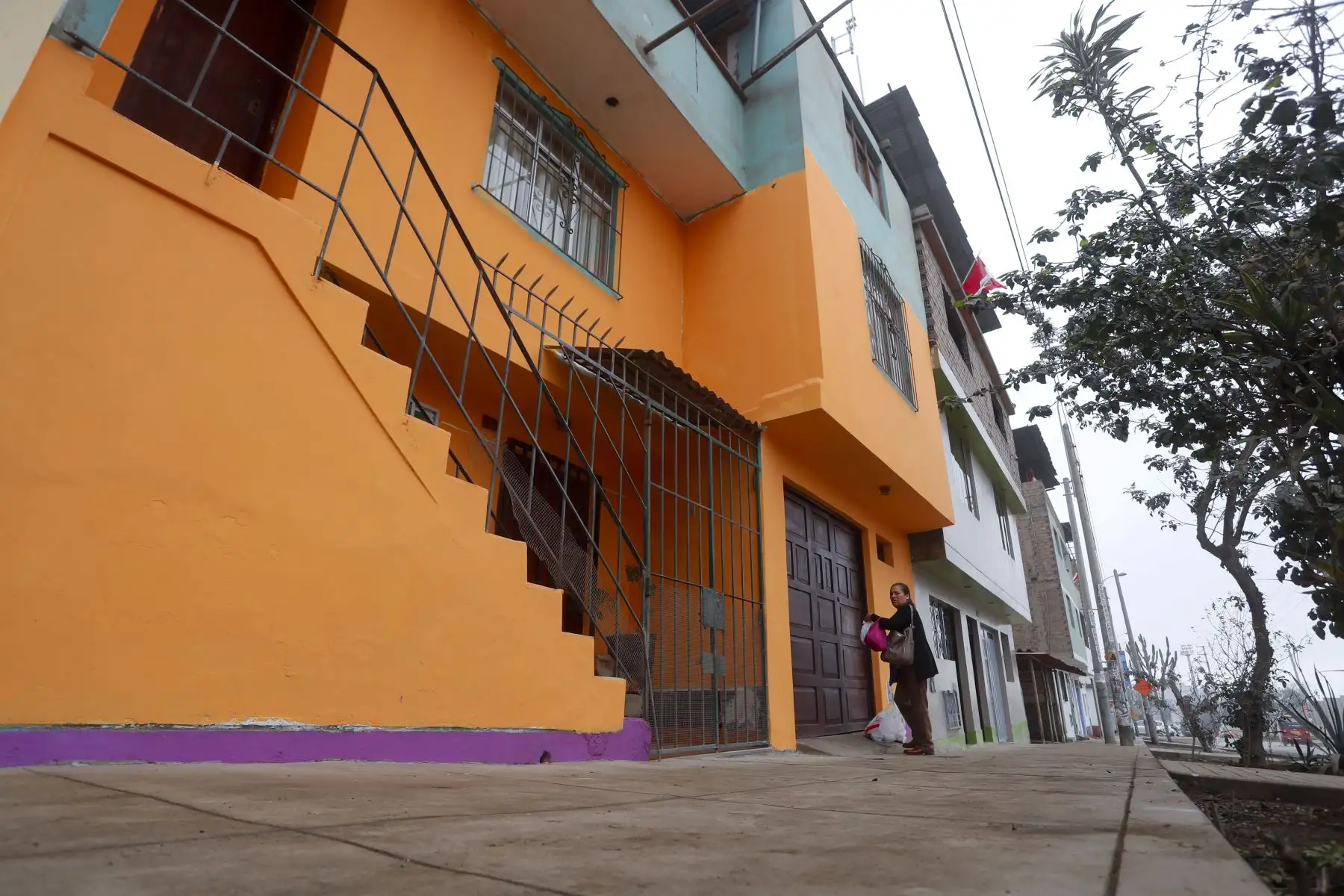 Un grupo de voluntarios pintaran 800 casas de los ciudadanos de Villa Maria el Triunfo  para darle una nueva imagen a las viviendas de los alrededor del complejo deportivo Andres Avelino Caceres. Foto: ANDINA/Josue Ramos