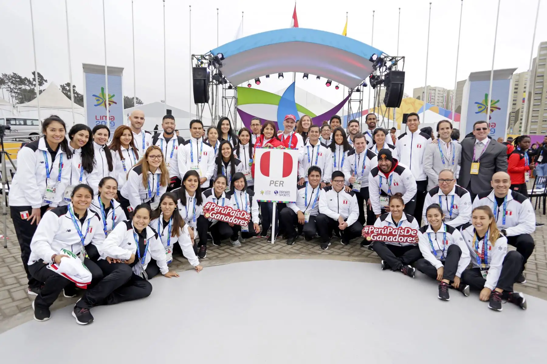 Emotiva bienvenida oficial a la Delegación Peruana en la Villa Panamericana.
Foto: Lima 2019