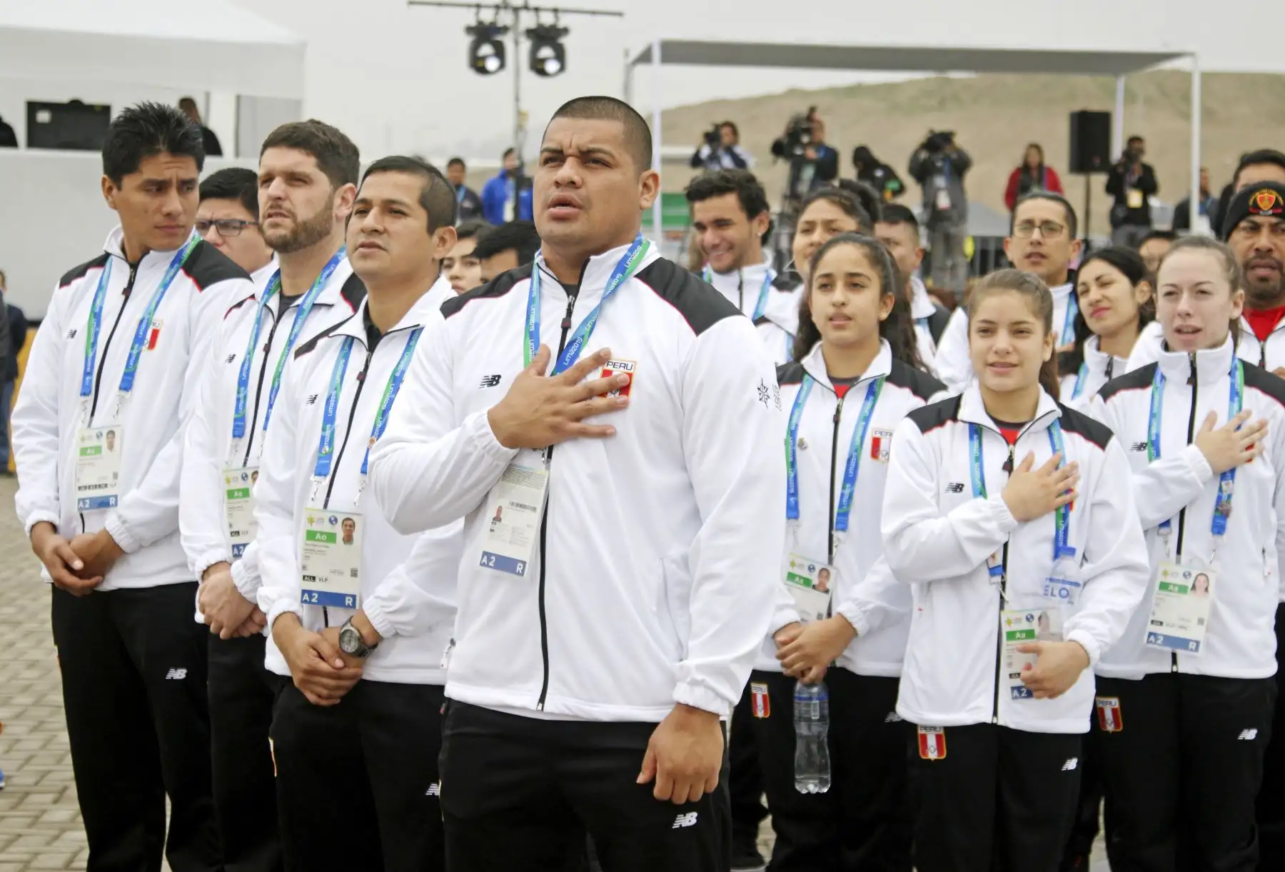 Emotiva bienvenida oficial a la Delegación Peruana en la Villa Panamericana.
Foto: Lima 2019