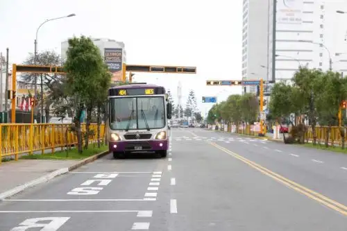 Bus del corredor morado en la avenida Brasil. Foto: ANDINA/difusión.