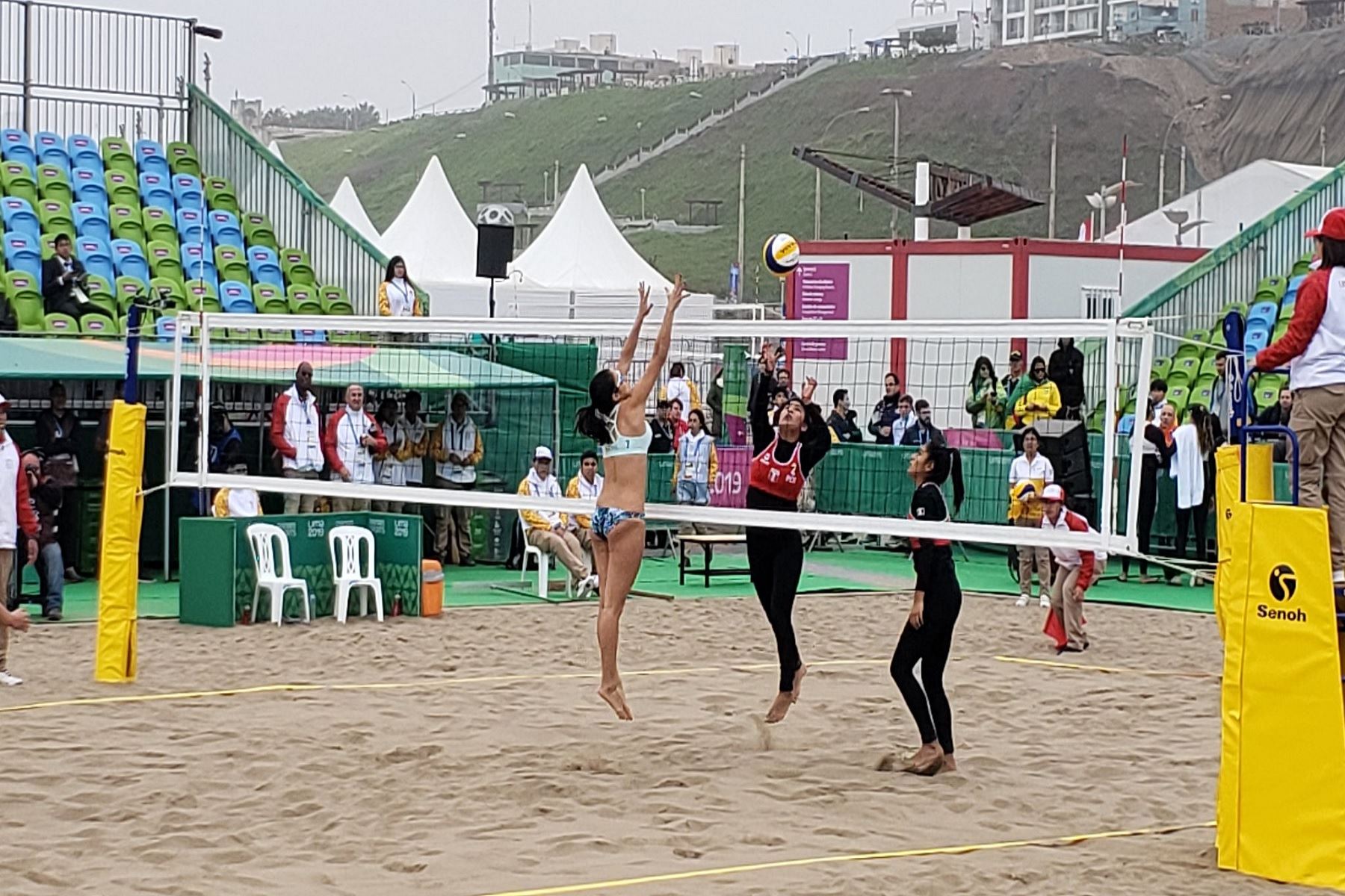 Perú debutó en voleibol playa en los Juegos Panamericanos 2019. Foto: Twitter/Lima 2019