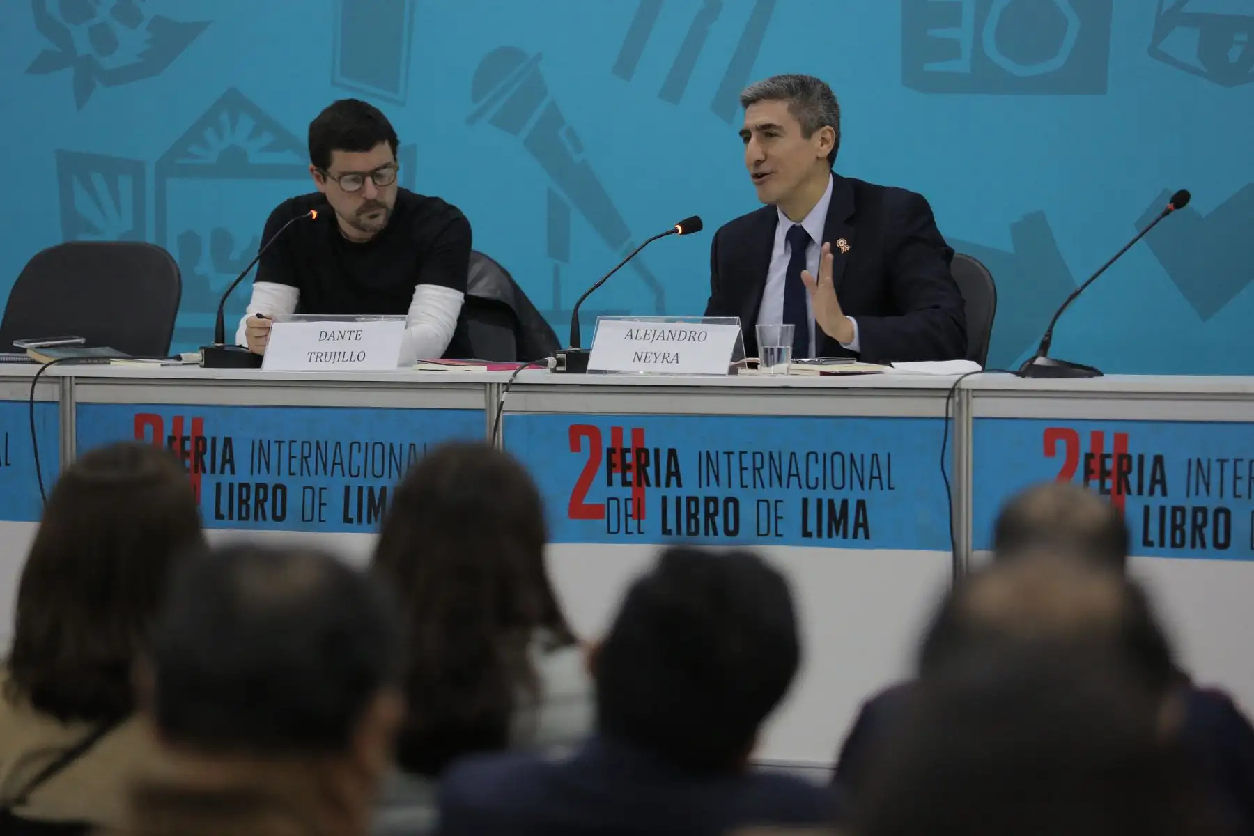 Presentación del libro "Peruanos de Ficción", del escritor peruano  y ex Ministro de Cultura, Alejandro Neyra en la Feria Internacional del Libro de Lima 2019.
Foto: ANDINA/David Huamaní